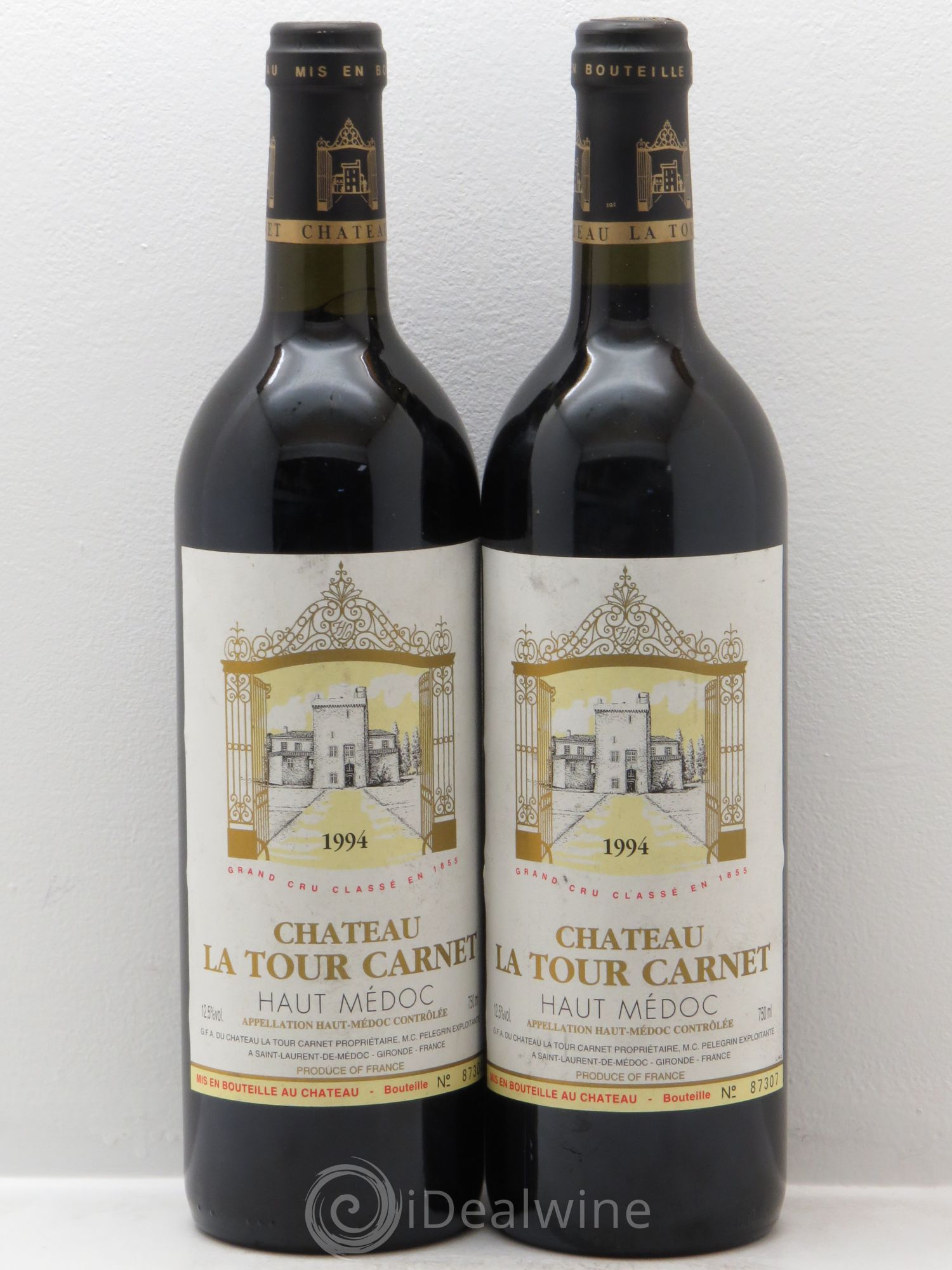 Château la Tour Carnet 4ème Grand Cru Classé 1994 - Lot de 2 bouteilles - 0