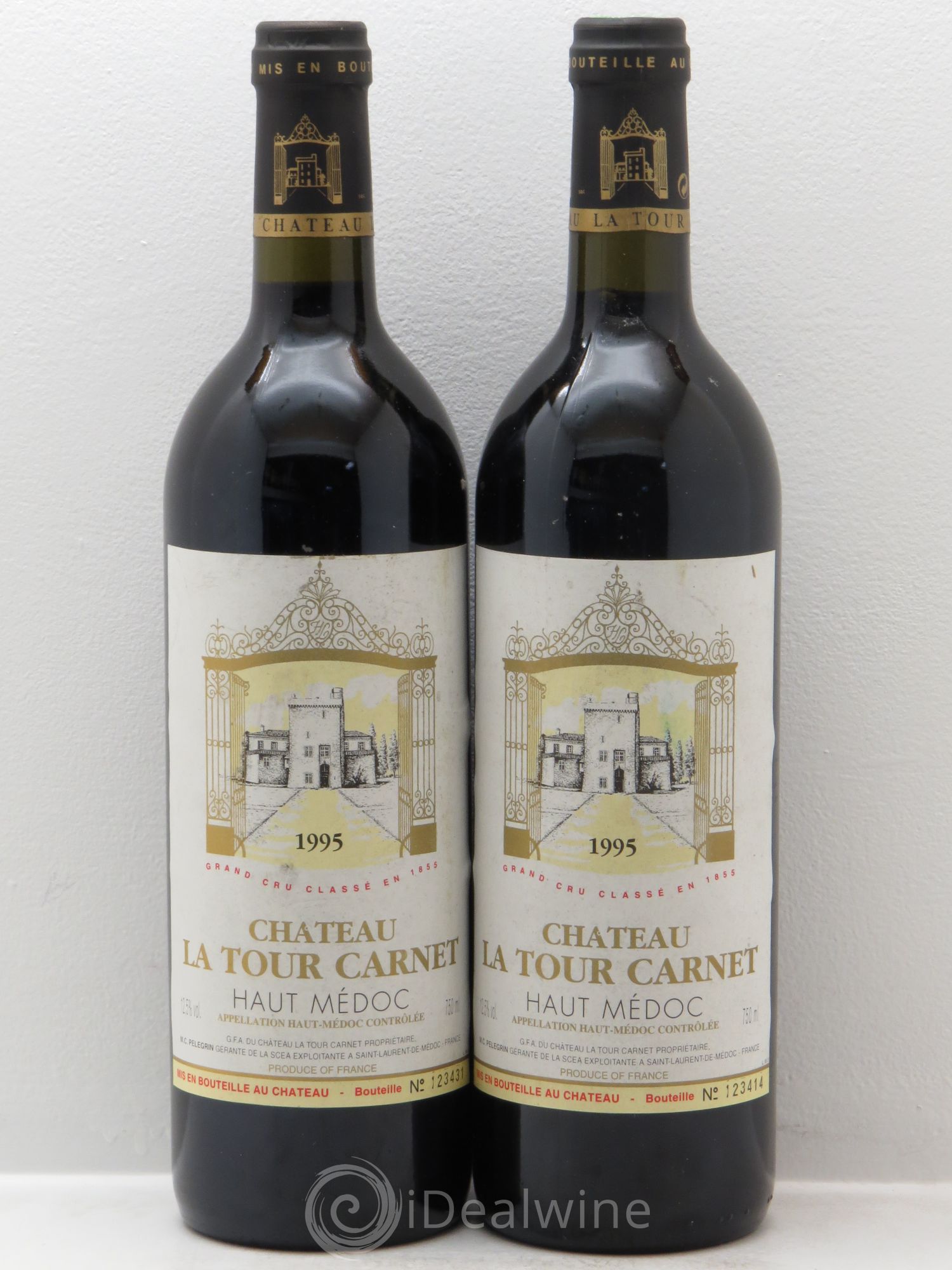 Château la Tour Carnet 4ème Grand Cru Classé 1995 - Lot de 2 bouteilles - 0