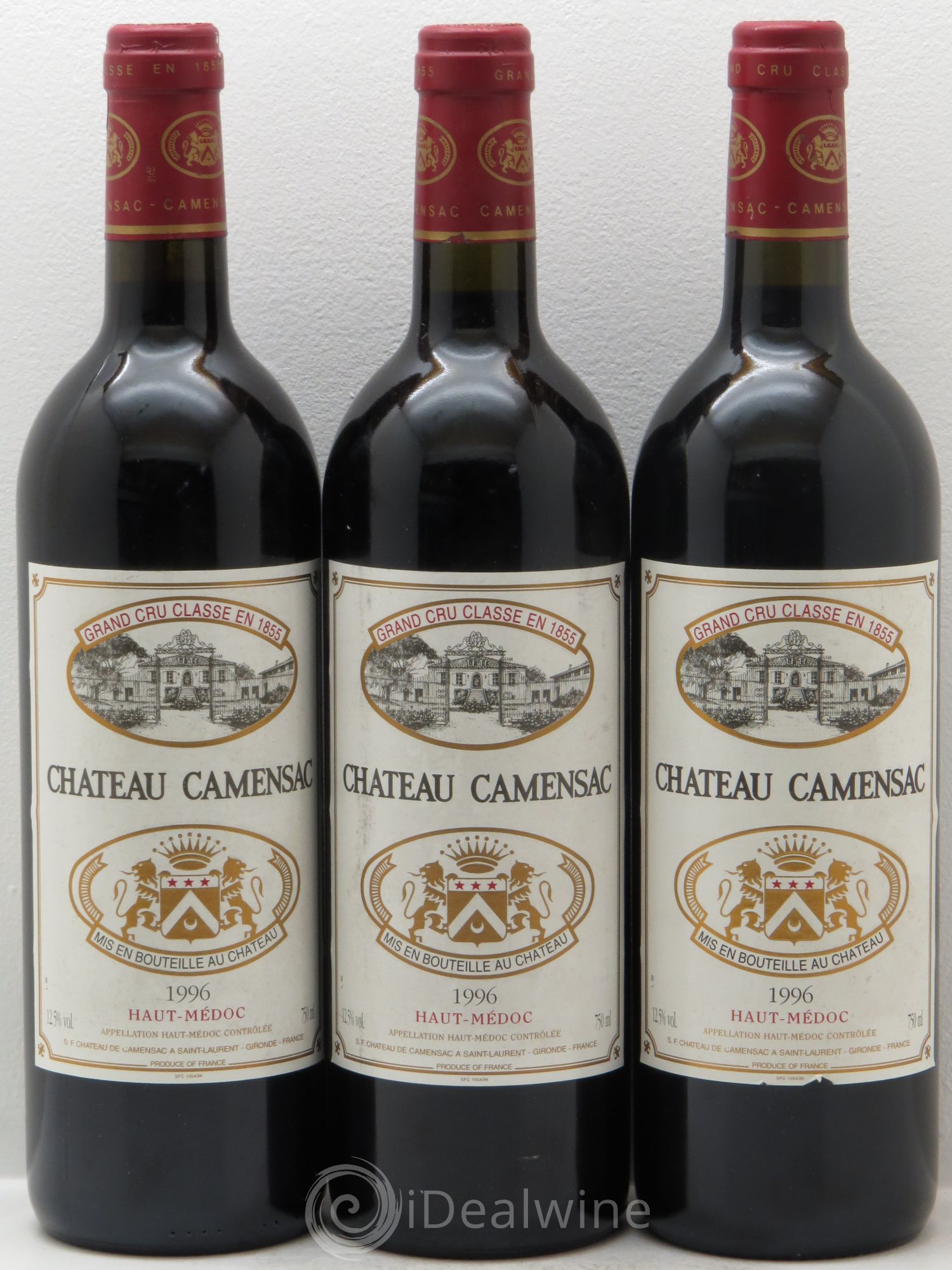 Château Camensac 5ème Grand Cru Classé 1996 - Lot de 3 bouteilles - 0
