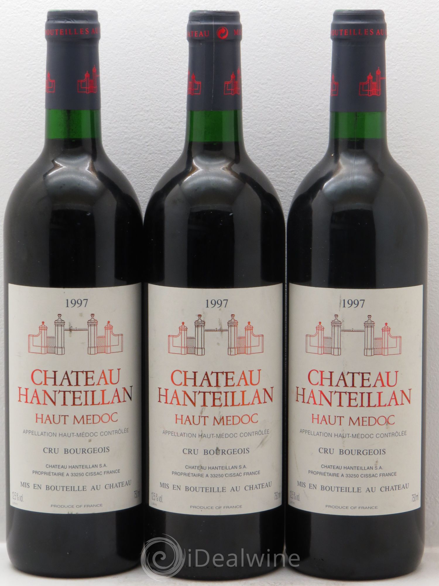 Château Hanteillan Cru Bourgeois 1997 - Lot de 3 bouteilles - 0