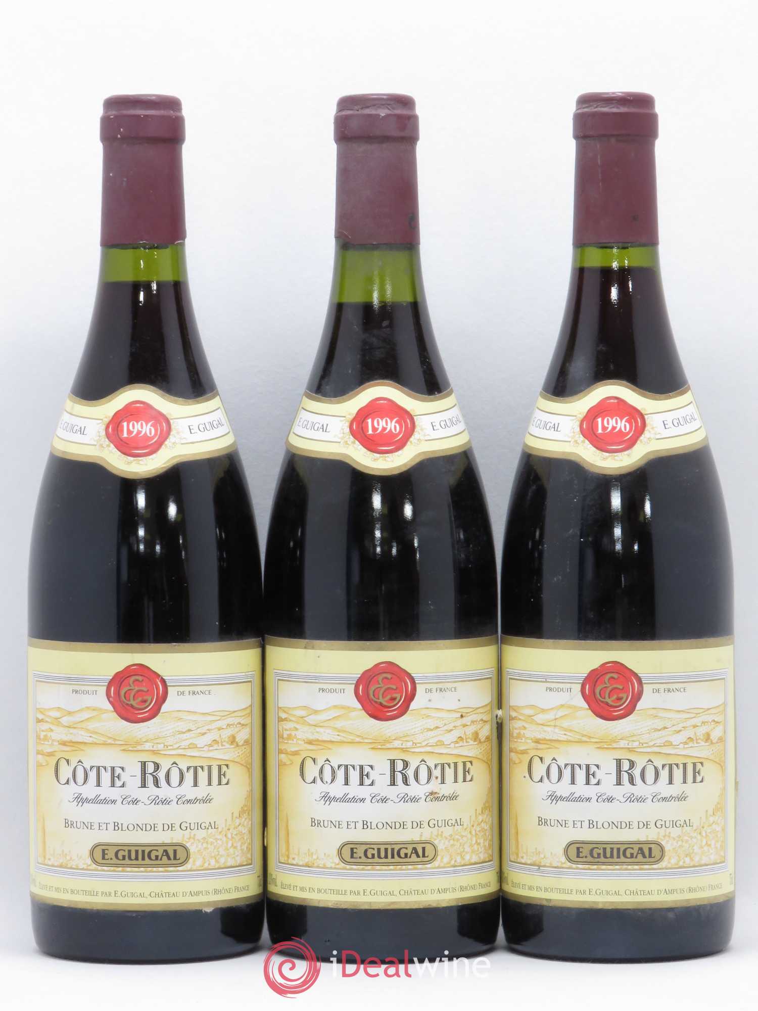 Côte-Rôtie Côtes Brune et Blonde Guigal 1996 - Lot de 3 bouteilles - 0