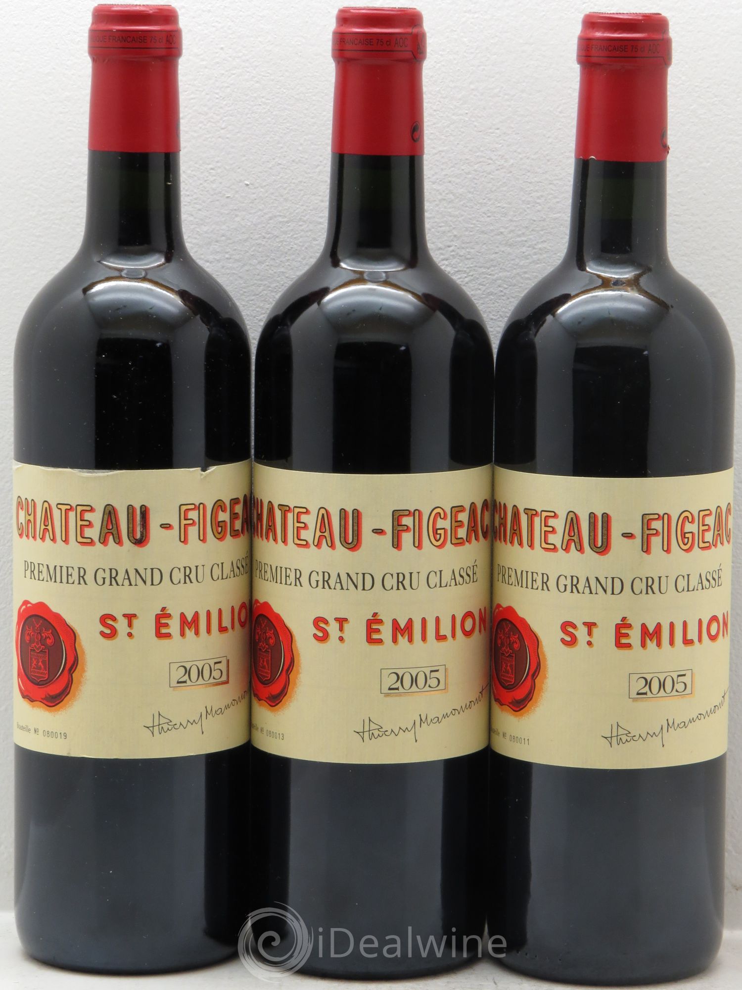 Château Figeac 1er Grand Cru Classé A 2005 - Lot de 3 bouteilles - 0