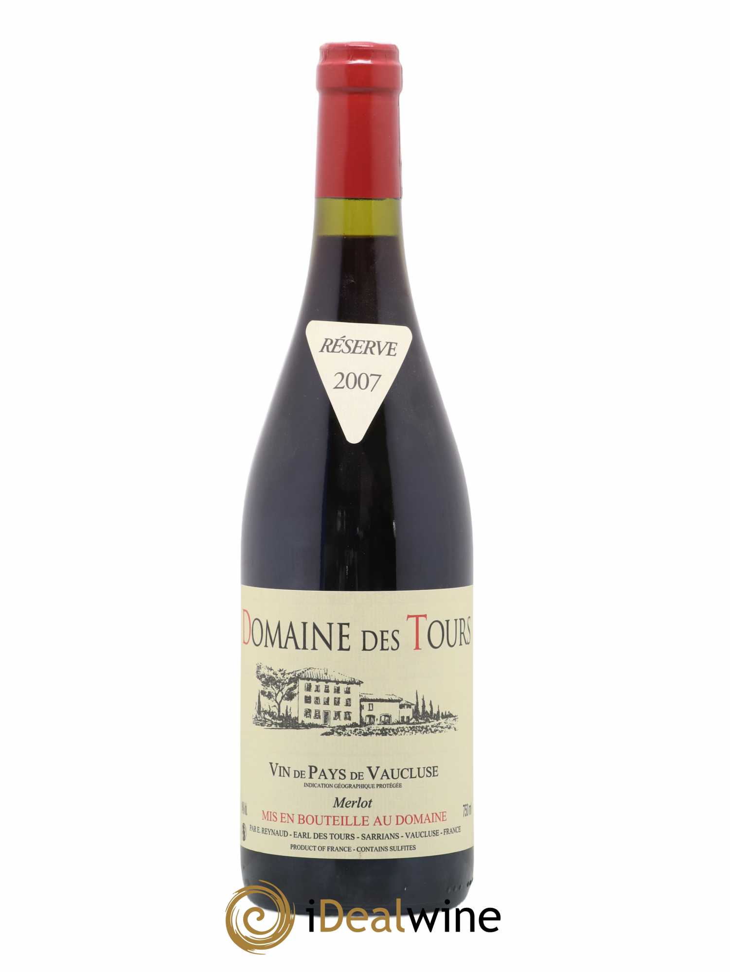 Vaucluse Domaine des Tours Merlot Emmanuel Reynaud 2007 - Lot de 1 bouteille - 0