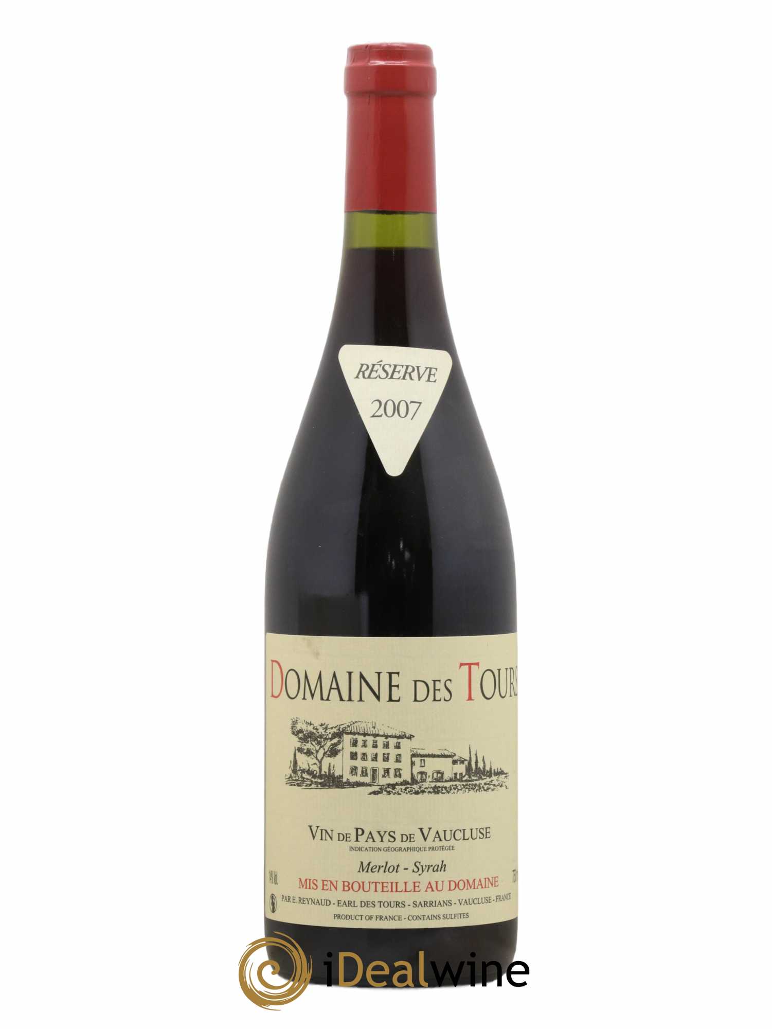 Vaucluse Domaine des Tours Merlot-Syrah Emmanuel Reynaud 2007 - Lot de 1 bouteille - 0