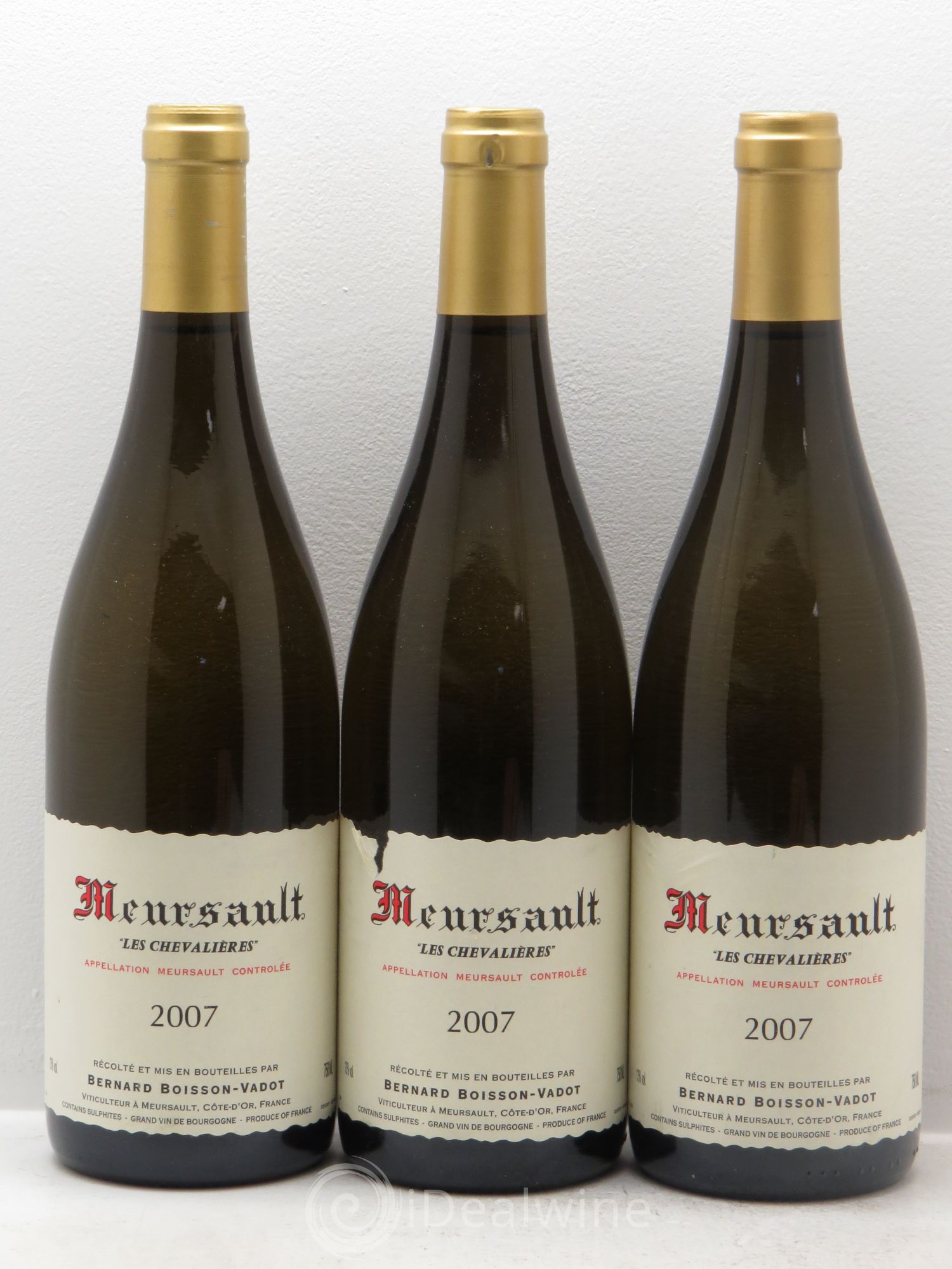 Meursault Chevalières Boisson Vadot 2007 - Posten von 3 Flaschen - 0