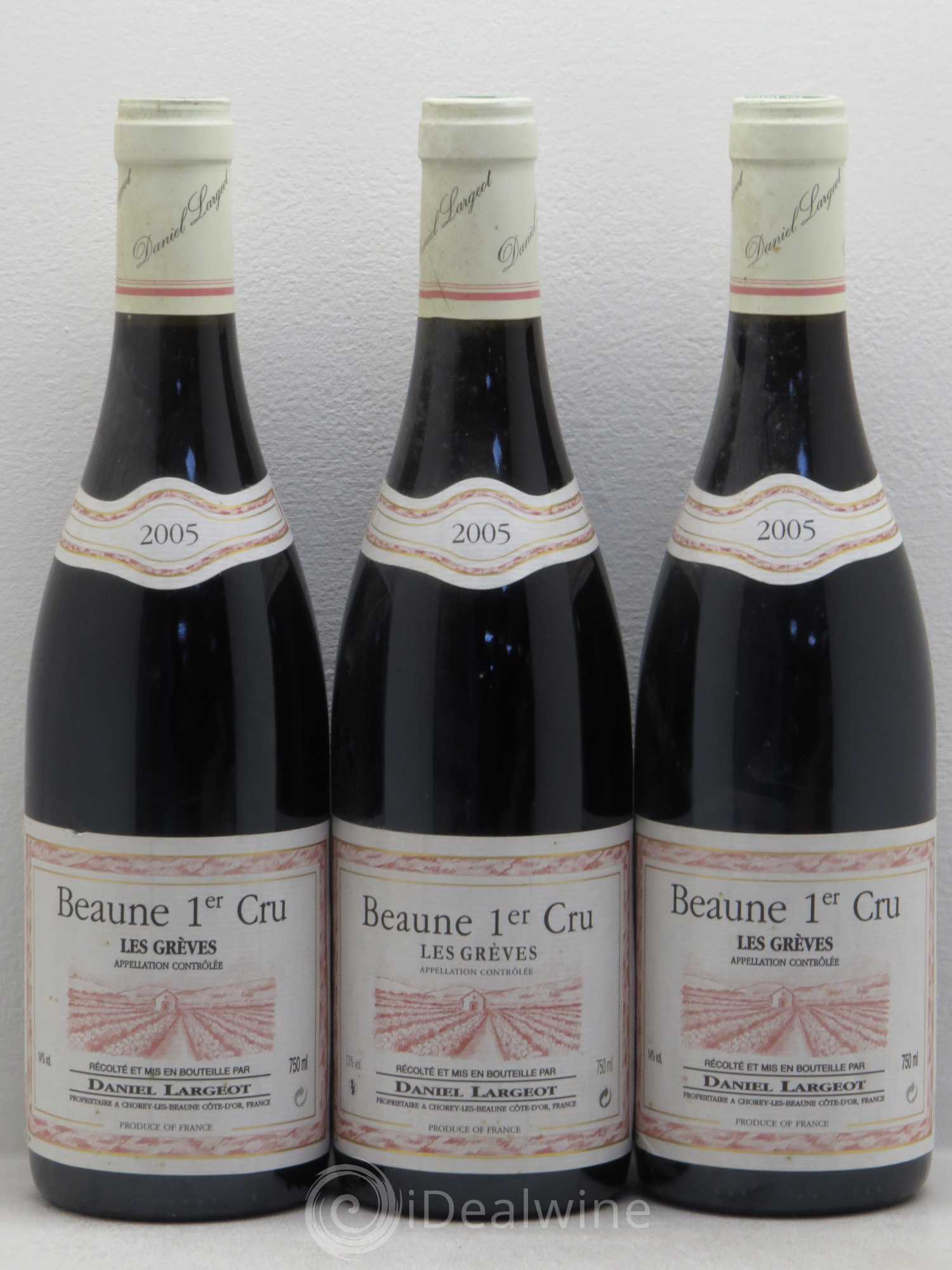 Beaune 1er Cru Les Greves Domaine Daniel Largeot 2005 - Posten von 3 Flaschen - 0