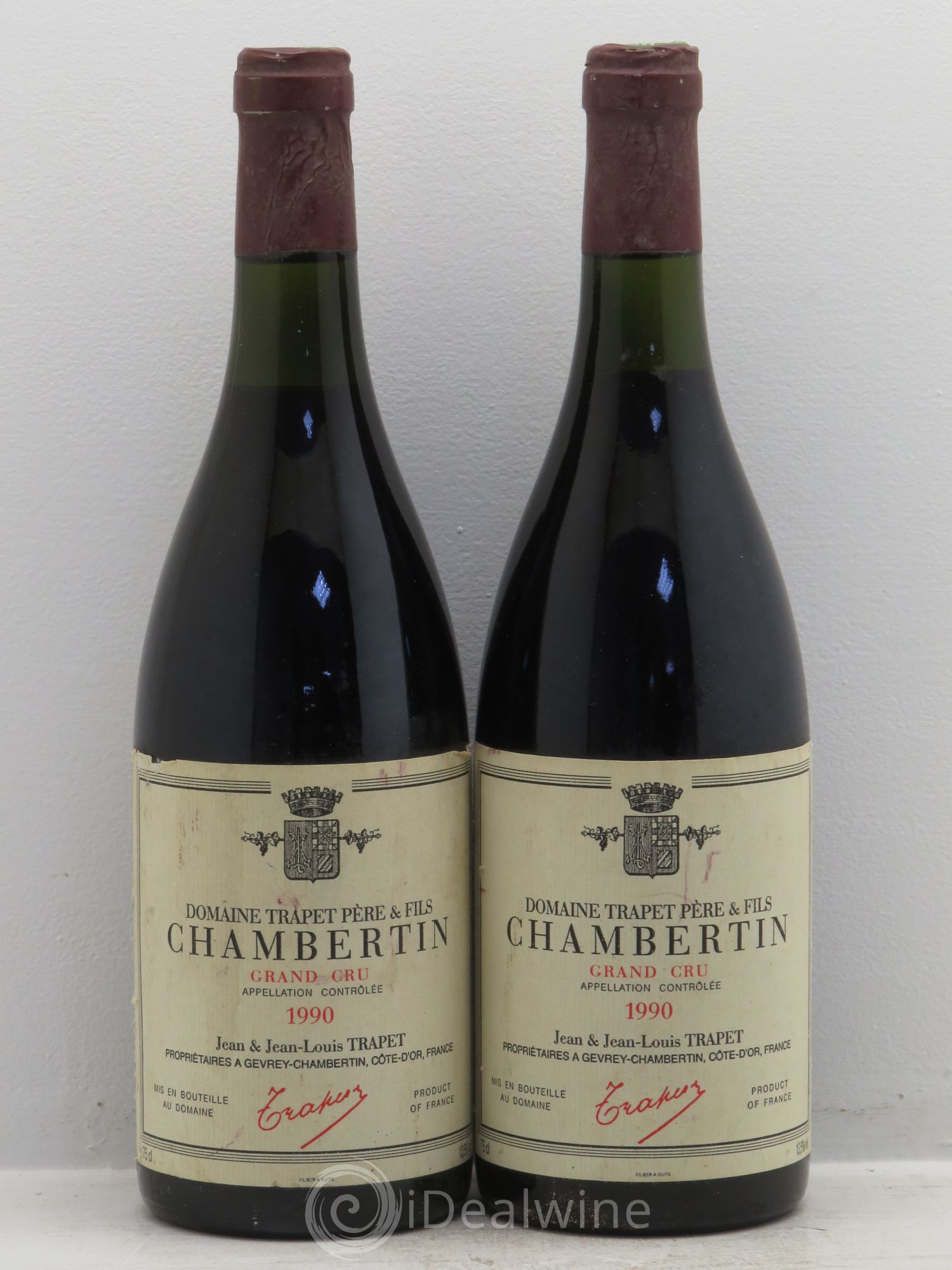 Chambertin Grand Cru Domaine Trapet 1990 - Lot de 2 bouteilles - 0
