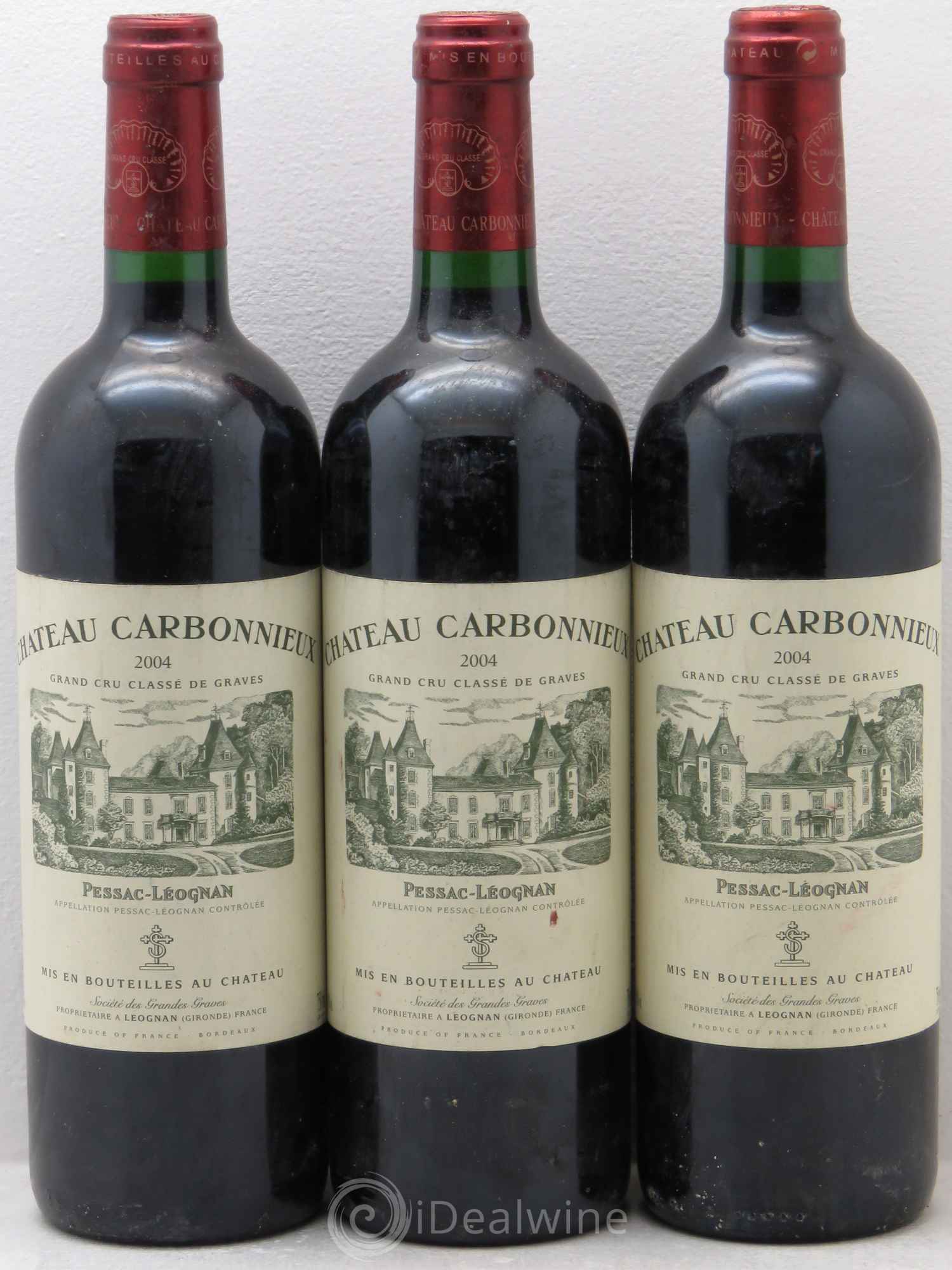 Château Carbonnieux Cru Classé de Graves 2004 - Lot de 3 bouteilles - 0