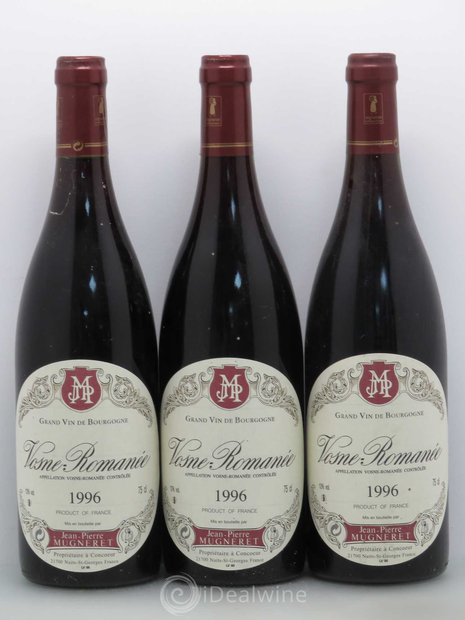Vosne-Romanée Jean-Pierre Mugneret (sans prix de réserve) 1996 - Posten von 3 Flaschen - 0