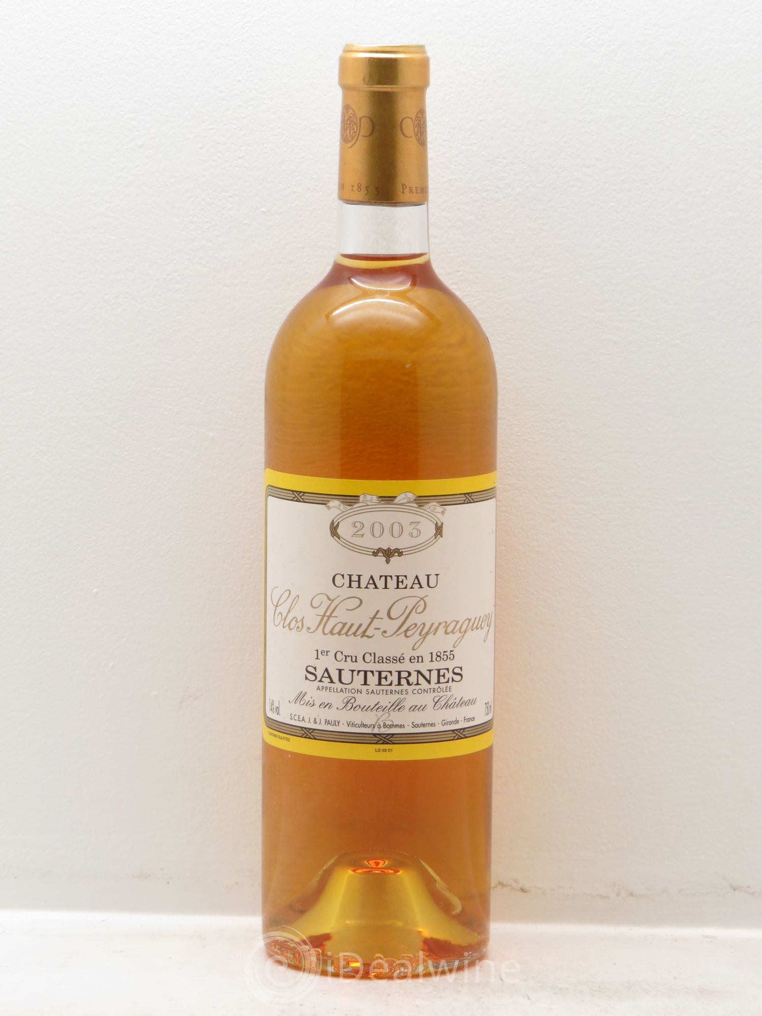 Clos Haut-Peyraguey 1er Grand Cru Classé 2003 - Lotto di 1 bottiglia - 0