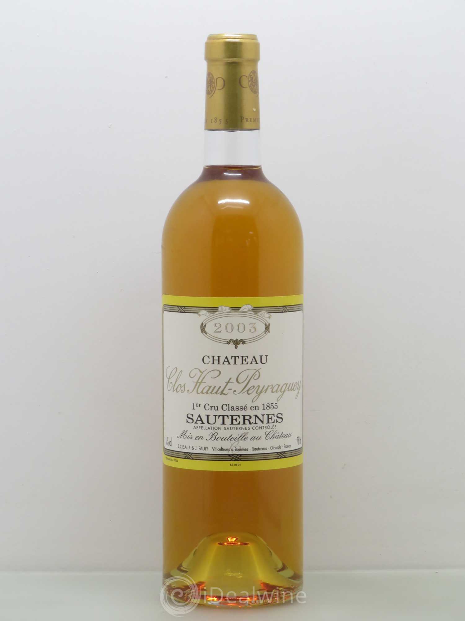 Clos Haut-Peyraguey 1er Grand Cru Classé 2003 - Lotto di 1 bottiglia - 0
