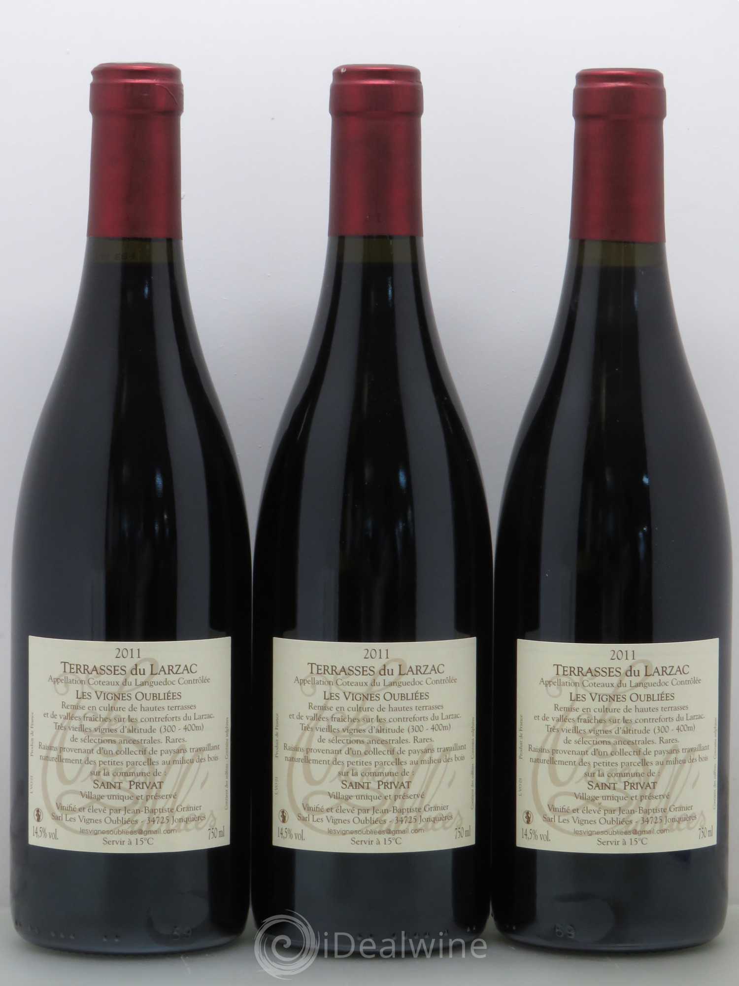 Terrasses du Larzac Les Vignes Oubliées Jean-Baptiste Granier 2011 - Lot de 3 bouteilles - 1