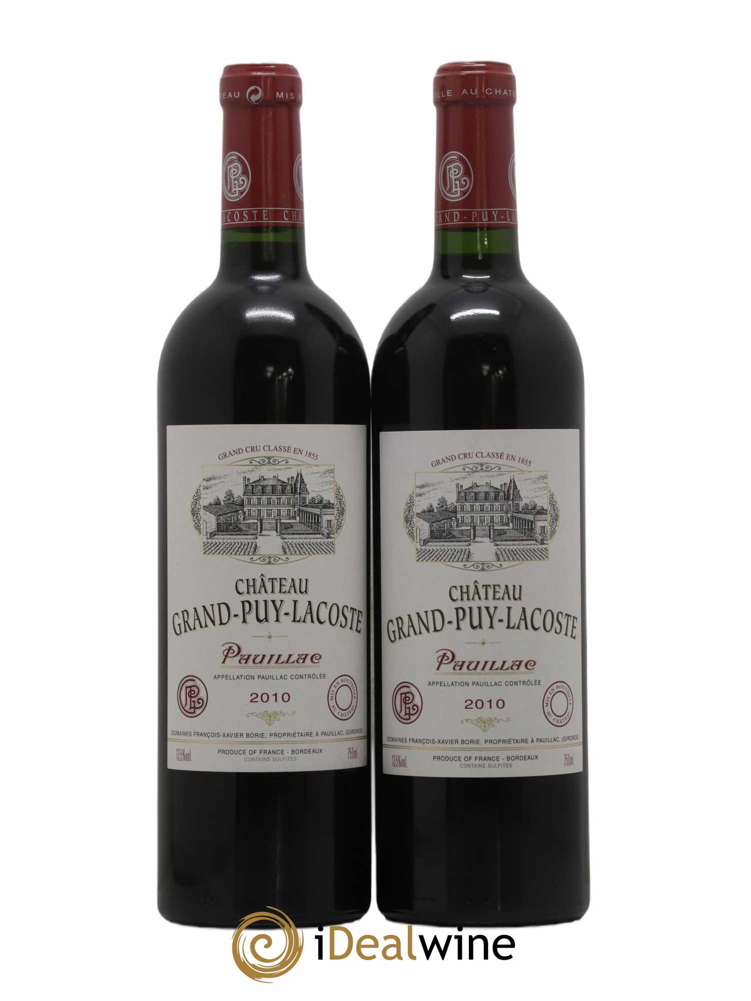 Château Grand Puy Lacoste 5ème Grand Cru Classé 2010 - Lot de 2 bouteilles - 0