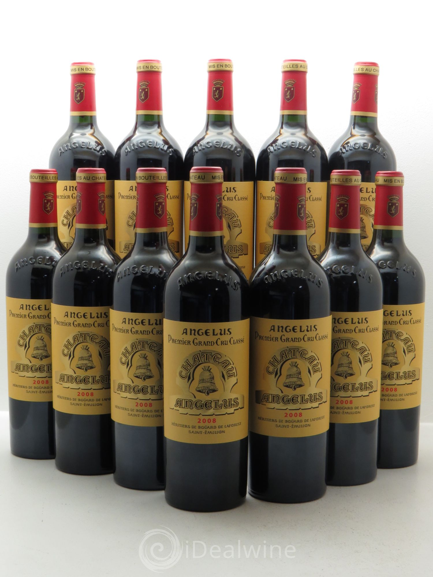 Château Angélus 1er Grand Cru Classé A 2008 - Lot de 12 bouteilles - 0