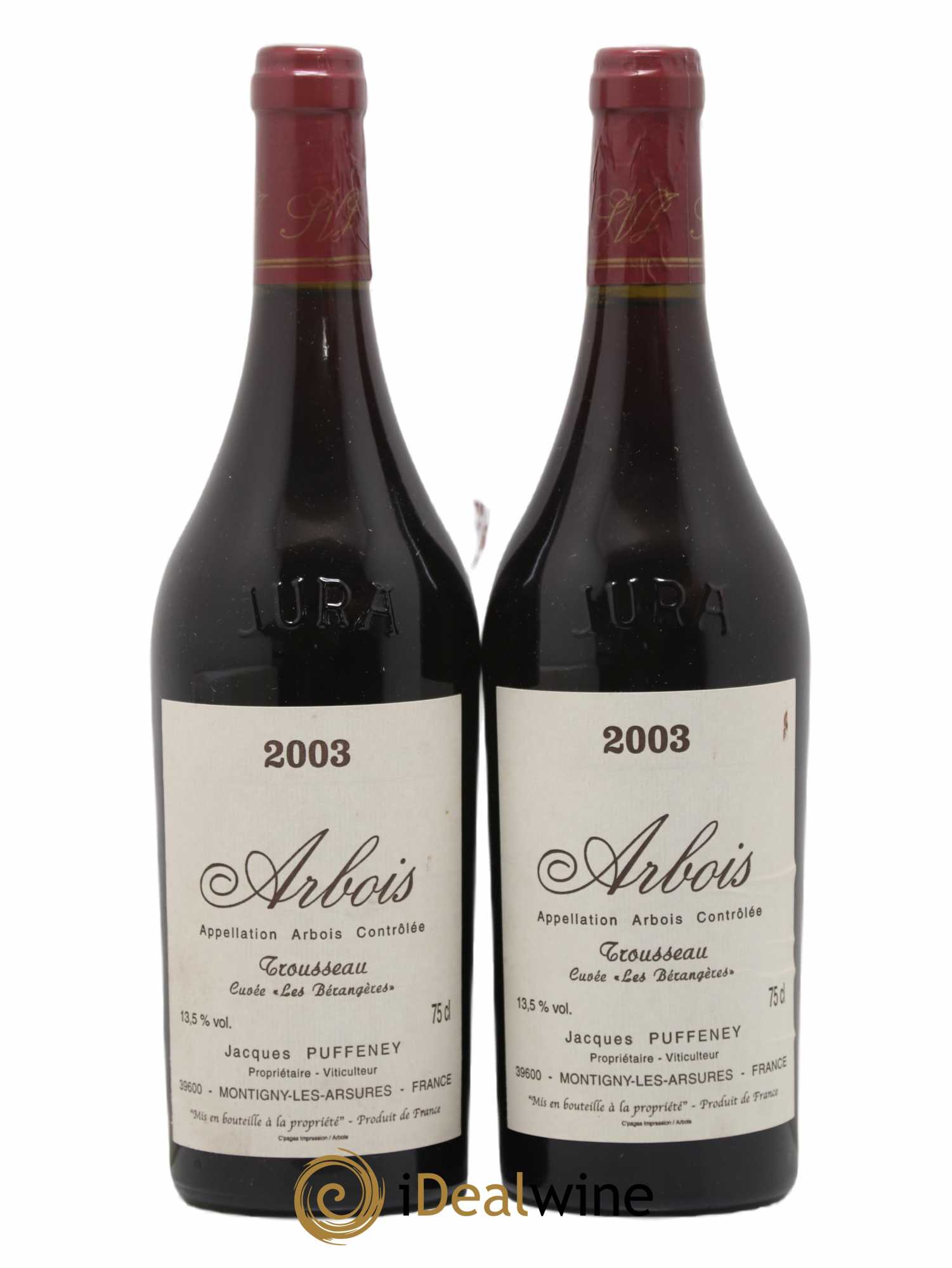 Arbois Trousseau Cuvée Les Bérangères Jacques Puffeney 2003 - Lot de 2 bouteilles - 0