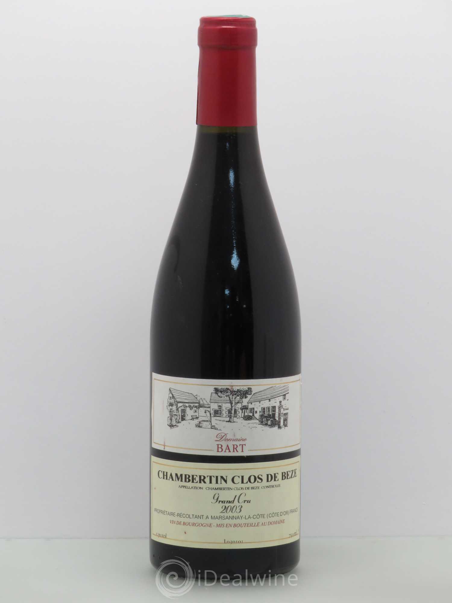 Chambertin Clos de Bèze Grand Cru Bart 2003 - Lot de 1 bouteille - 0
