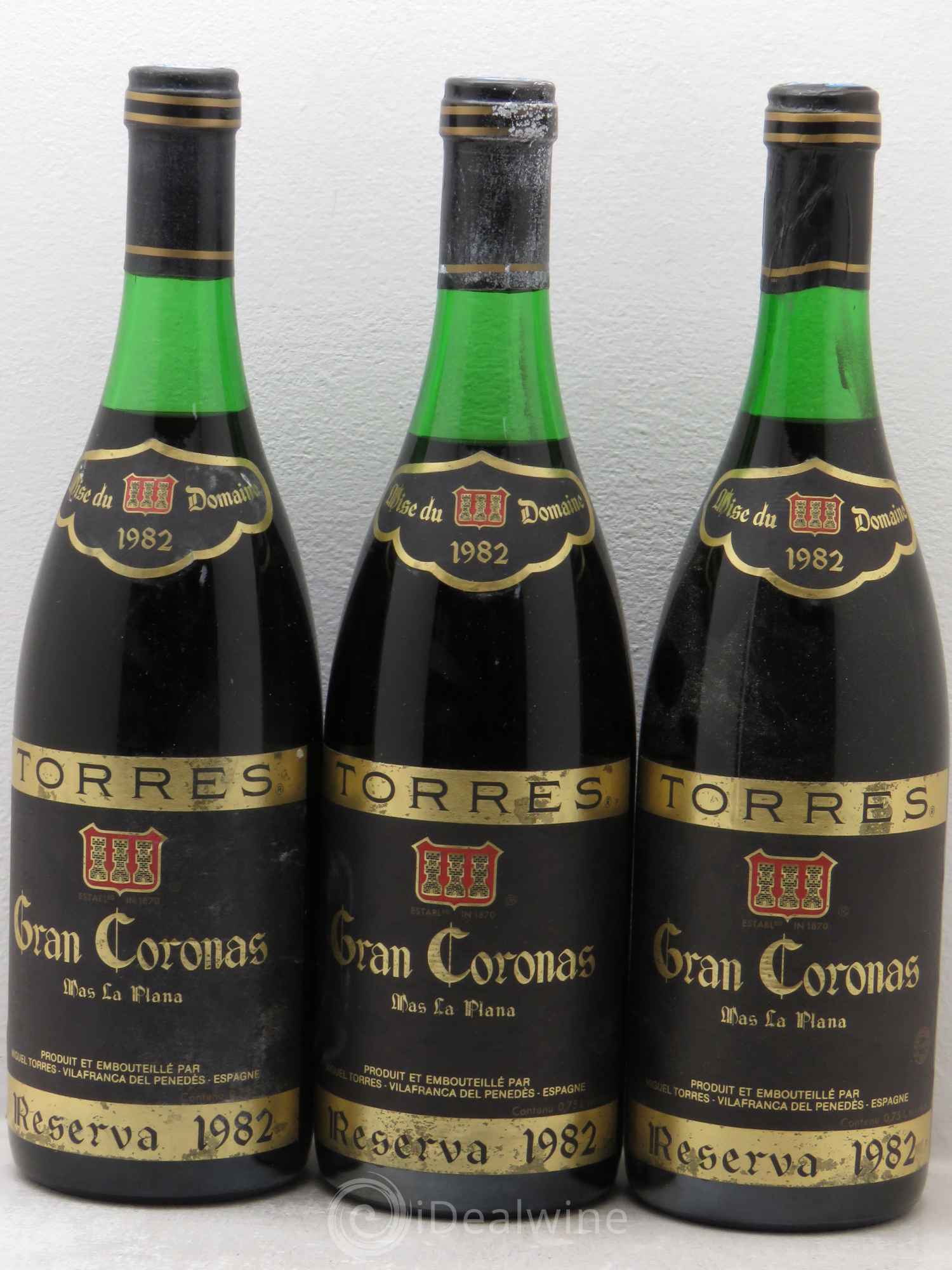 Penedes Mas del PLana Reserva Gran Coronas Torres 1982 - Posten von 3 Flaschen - 0