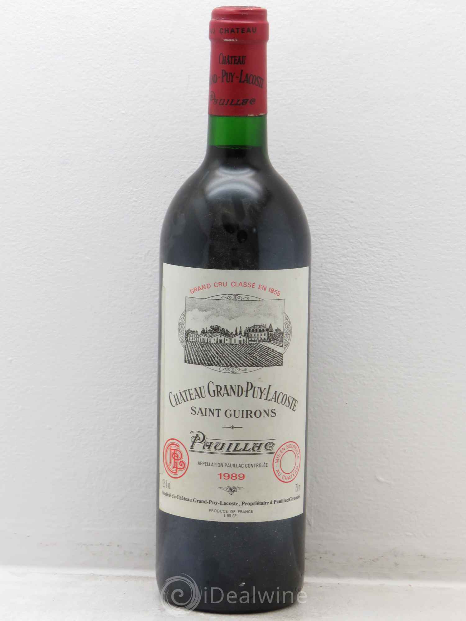 Château Grand Puy Lacoste 5ème Grand Cru Classé 1989 - Lot de 1 bouteille - 0