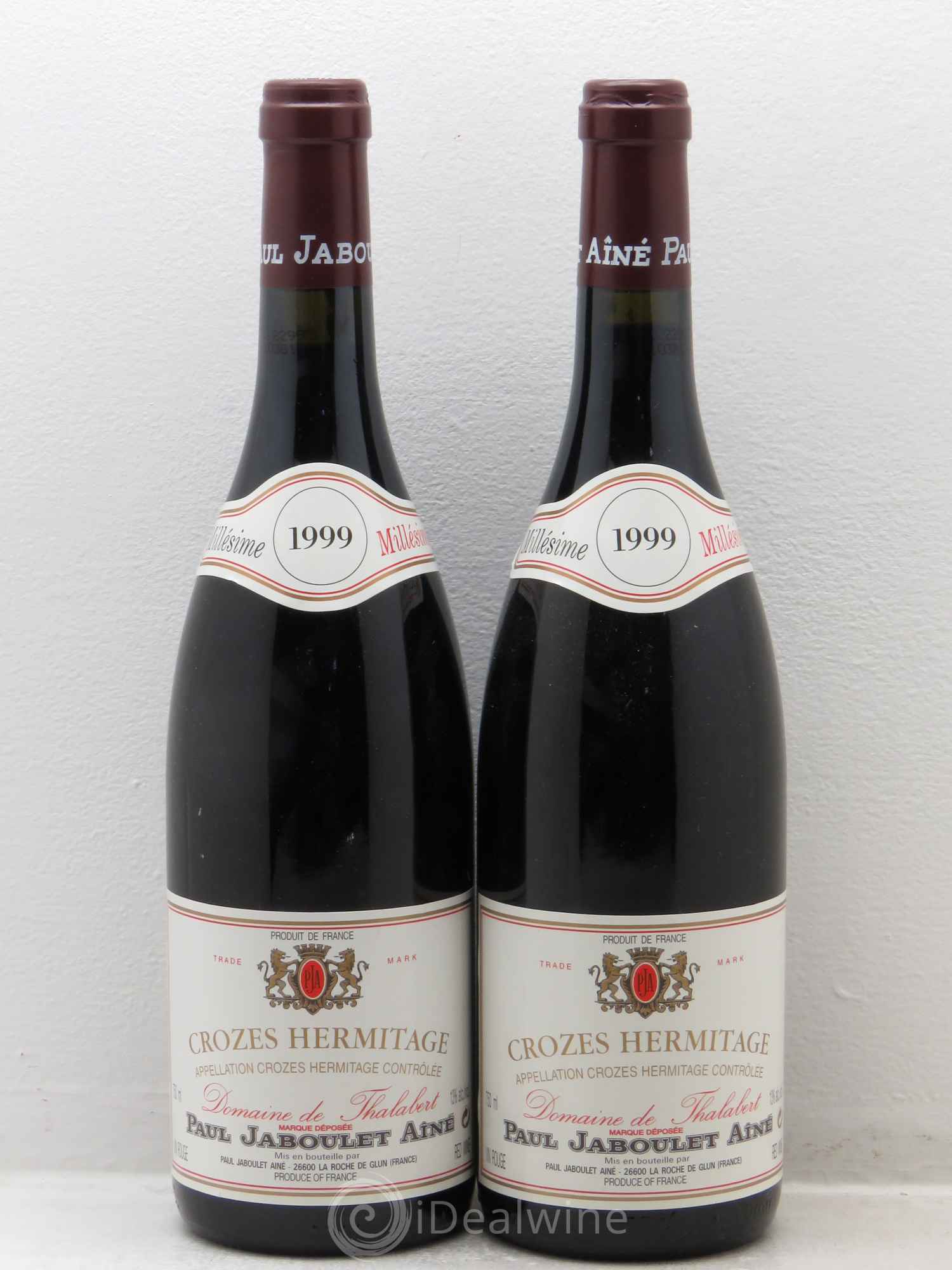 Crozes-Hermitage Domaine de Thalabert Paul Jaboulet Ainé 1999 - Lot de 2 bouteilles - 0