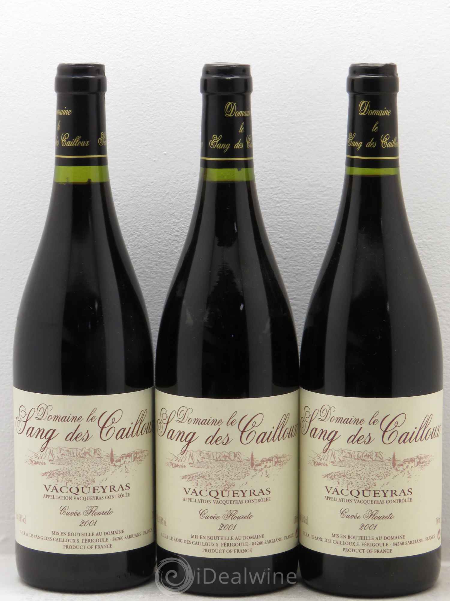 Vacqueyras Floureto Sang des Cailloux 2001 - Posten von 3 Flaschen - 0