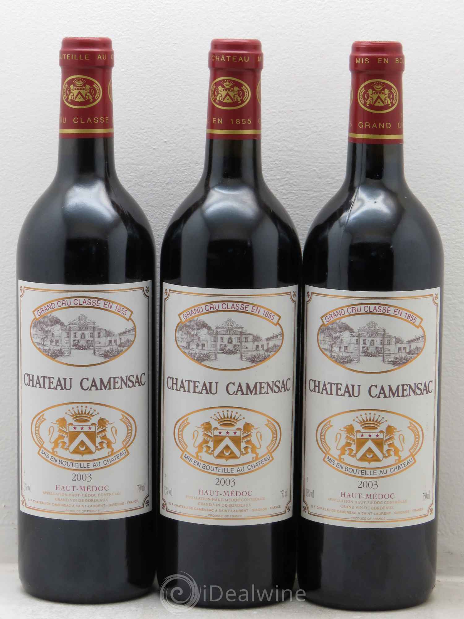 Château Camensac 5ème Grand Cru Classé 2003 - Lot de 3 bouteilles - 0
