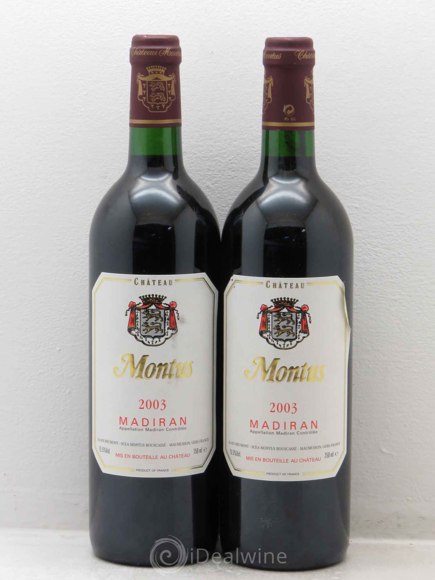Madiran Château Montus Alain Brumont 2003 - Lot de 2 bouteilles - 0