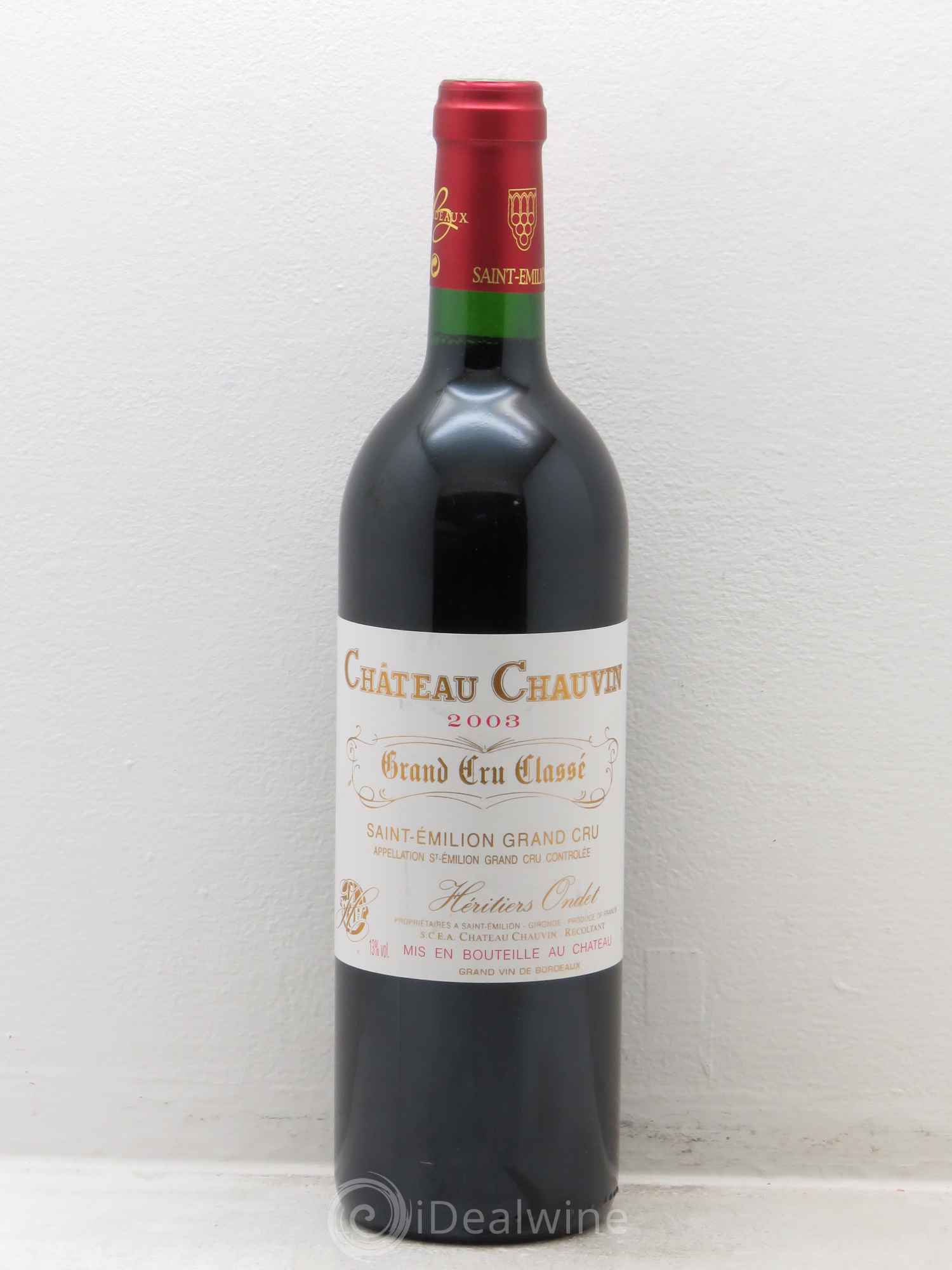 Château Chauvin Grand Cru Classé 2003 - Lot de 1 bouteille - 0