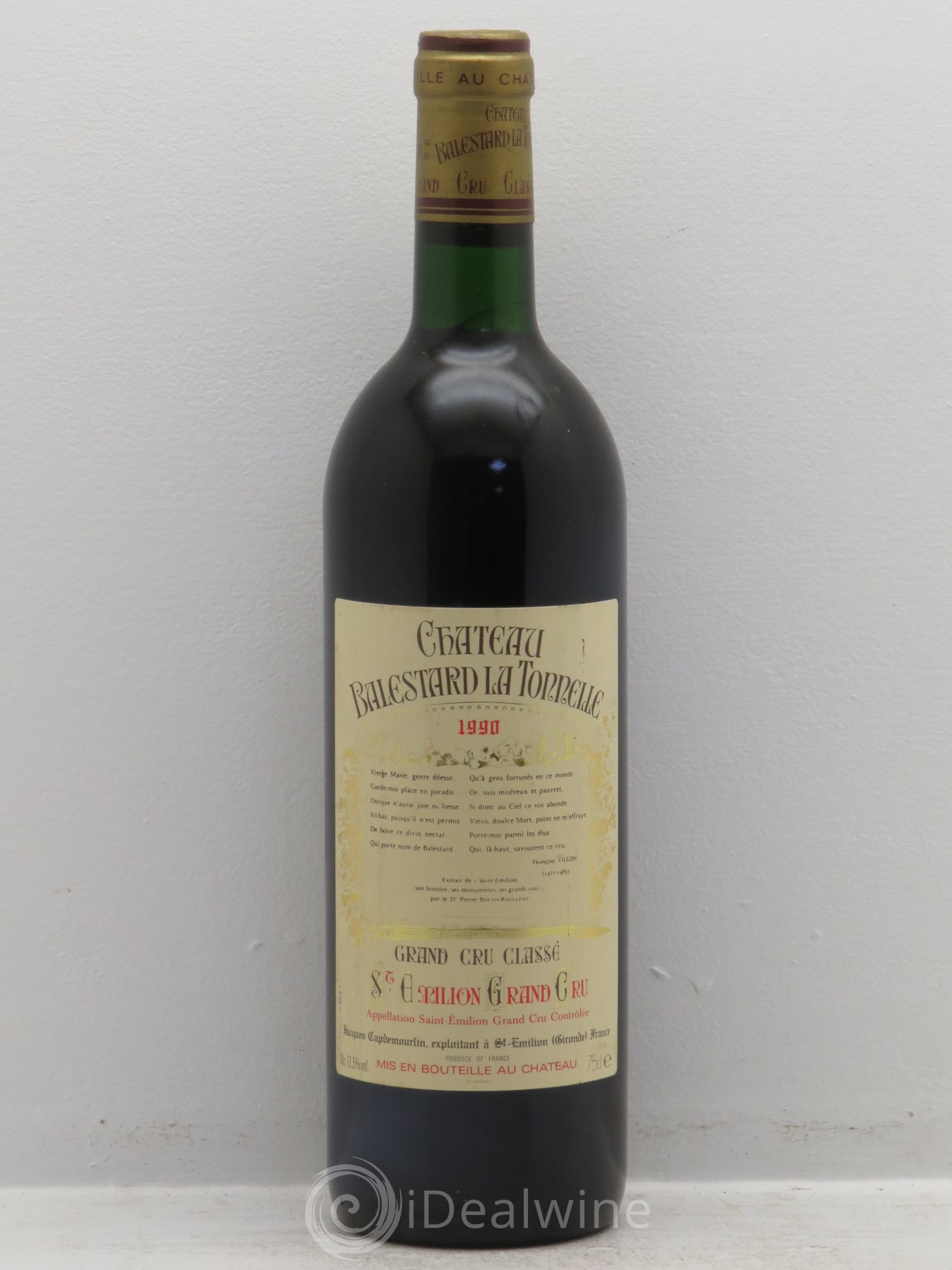 Château Balestard la Tonnelle Grand Cru Classé 1990 - Lot de 1 bouteille - 0