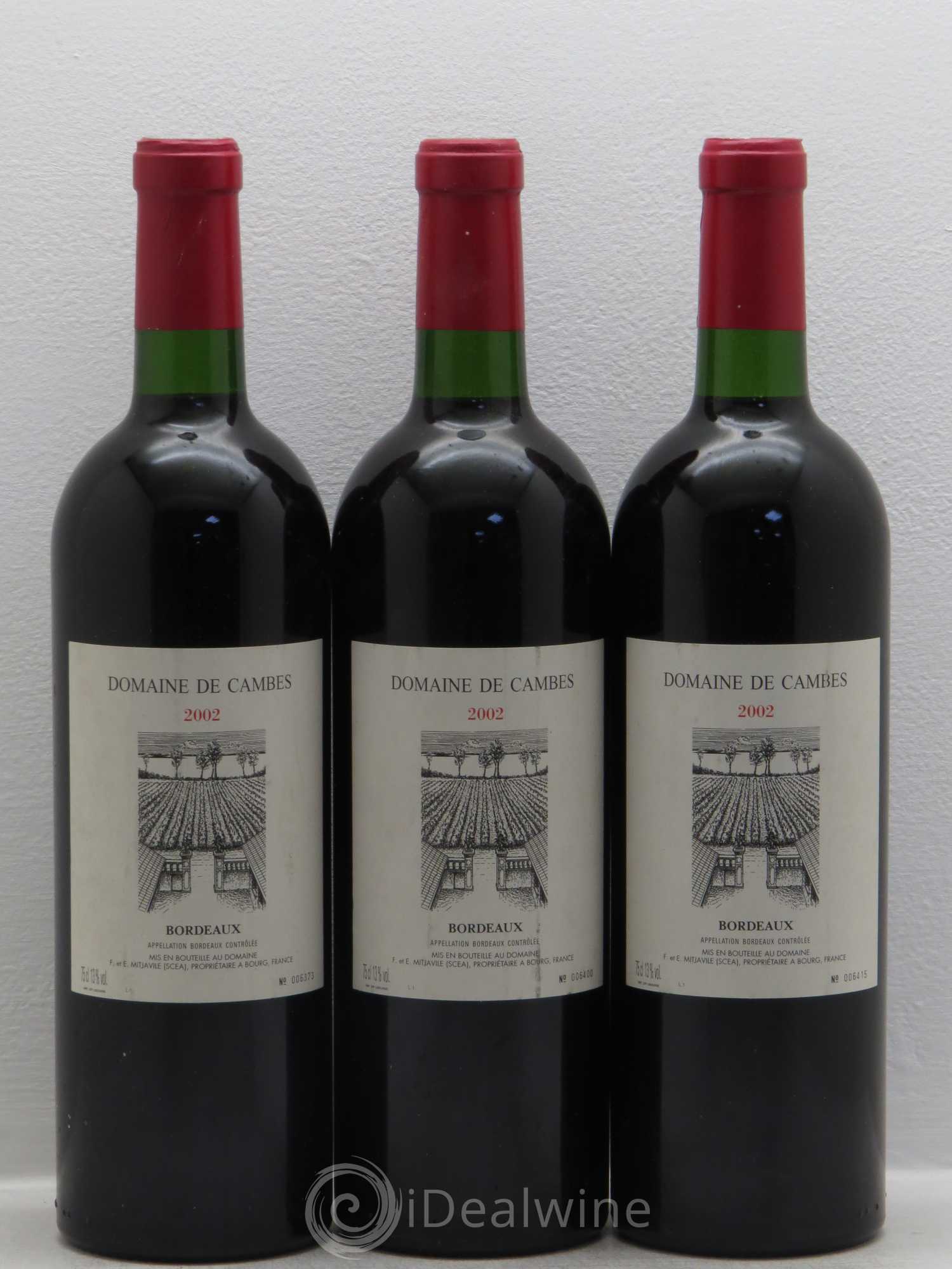 Domaine de Cambes (sans prix de réserve) 2002 - Lot de 3 bouteilles - 0