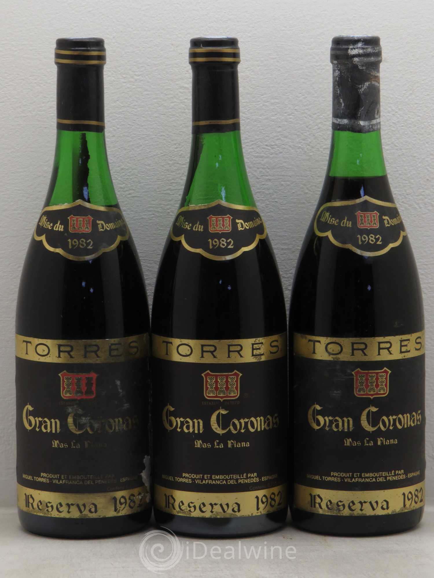 Penedes Mas del PLana Reserva Gran Coronas Torres 1982 - Posten von 3 Flaschen - 0