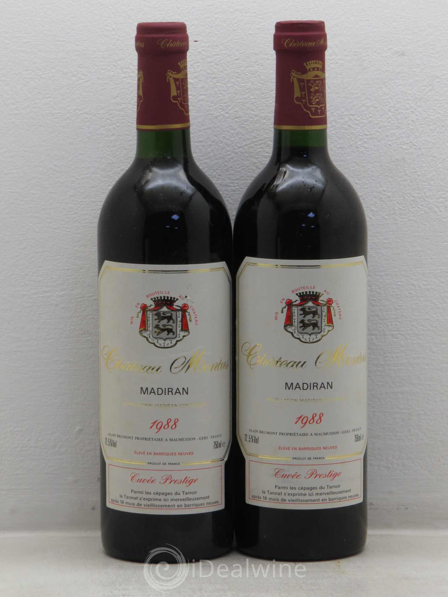 Madiran Château Montus Alain Brumont Prestige 1988 - Lot de 2 bouteilles - 0