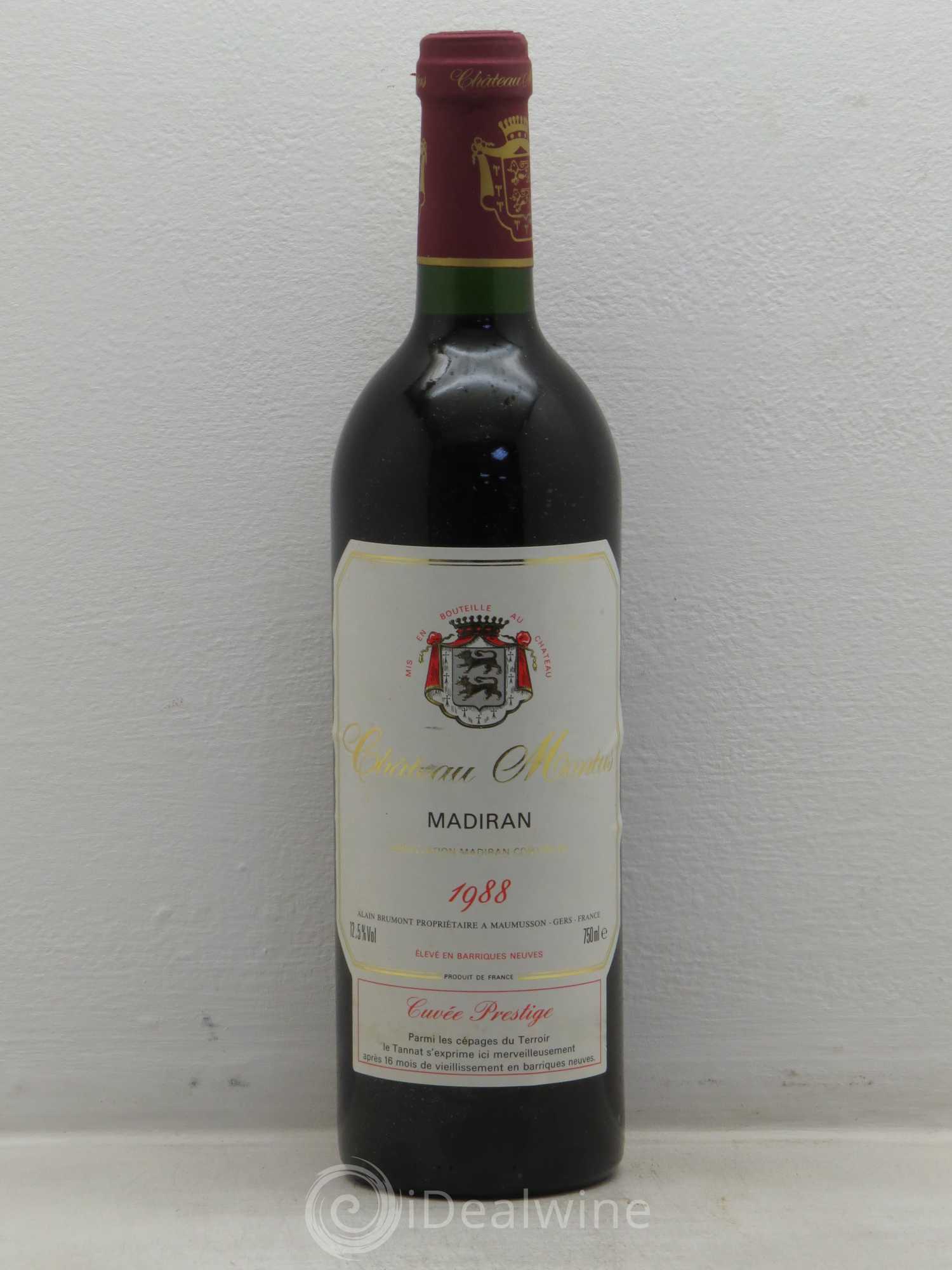 Madiran Château Montus Alain Brumont Prestige 1988 - Lot de 1 bouteille - 0