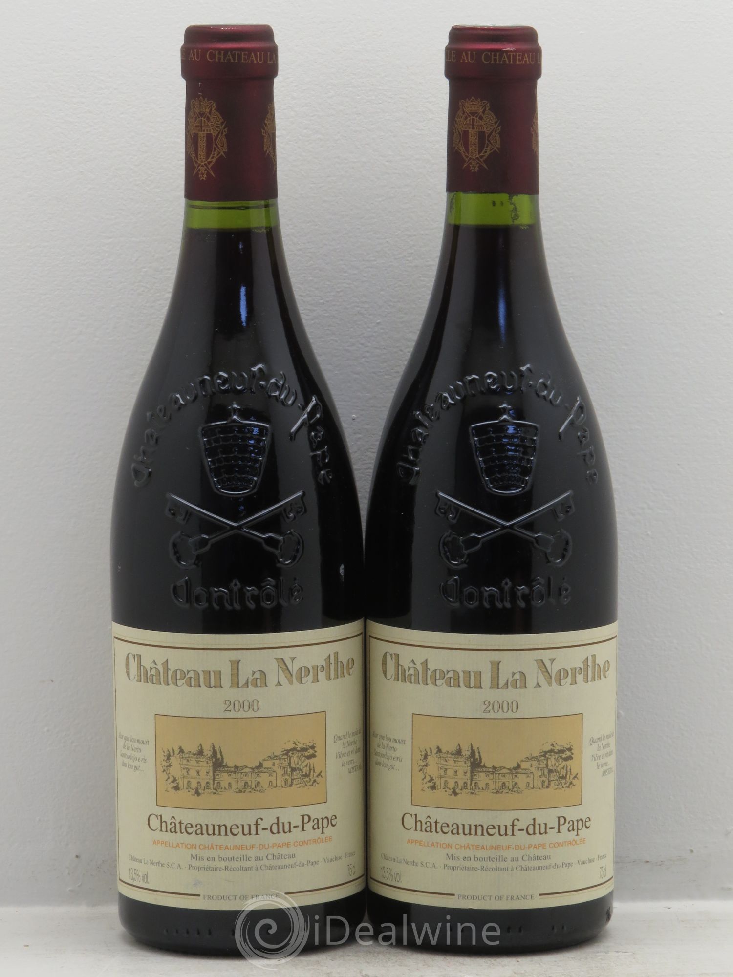 Châteauneuf-du-Pape Château la Nerthe Famille Richard 2000 - Lot de 2 bouteilles - 0