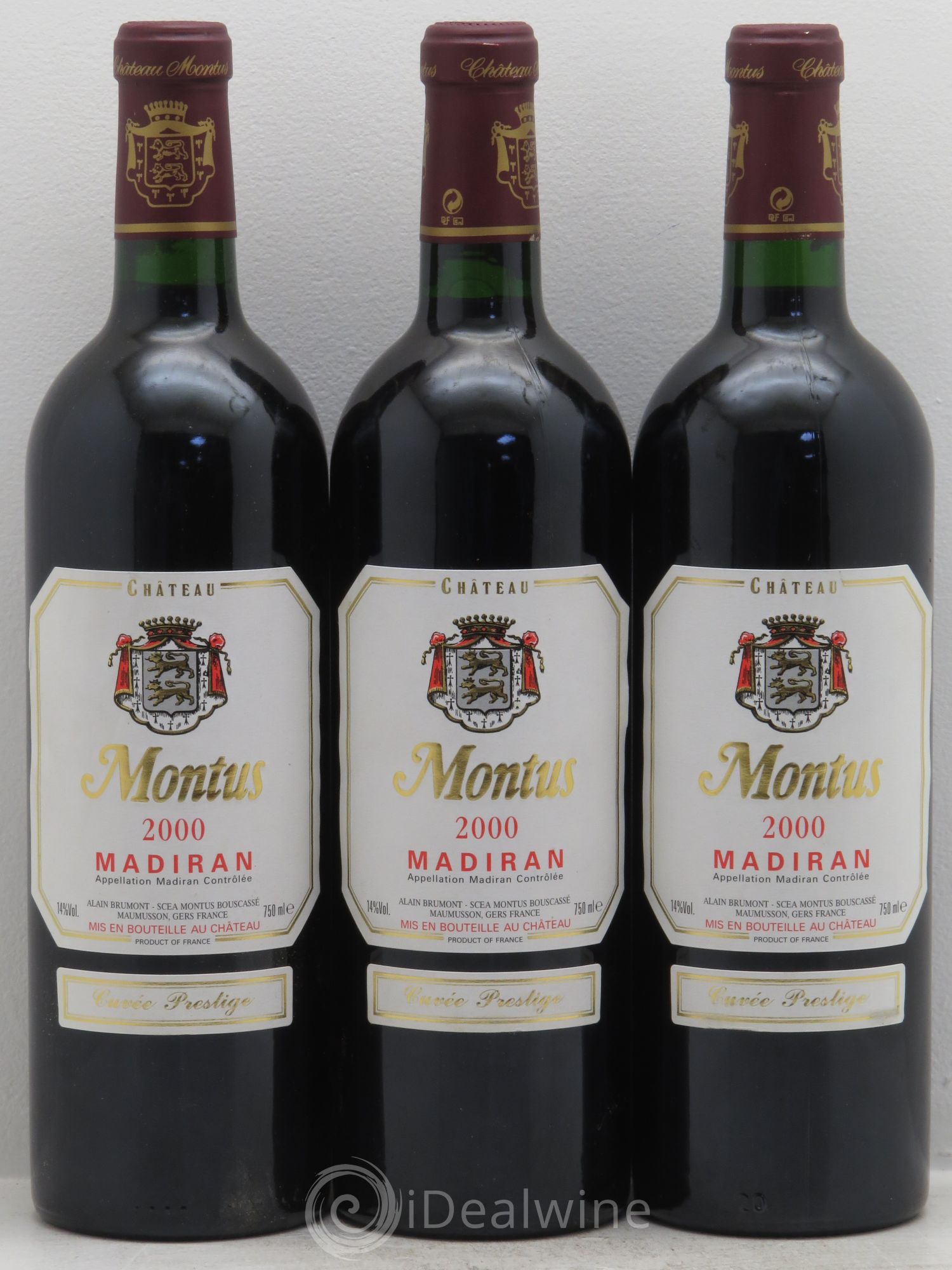 Madiran Château Montus-Prestige Alain Brumont 2000 - Lot de 3 bouteilles - 0