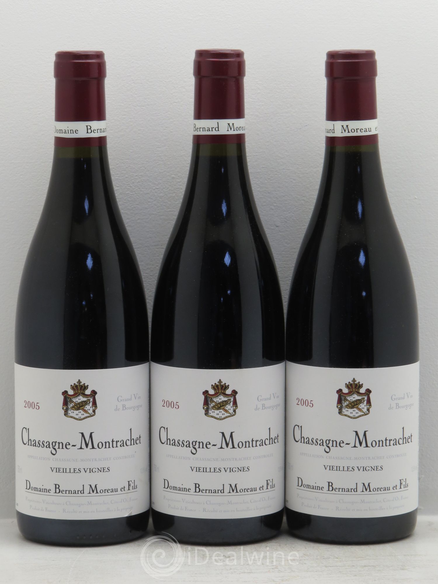 Chassagne-Montrachet Vieilles Vignes - Bernard Moreau 2005 - Posten von 3 Flaschen - 0