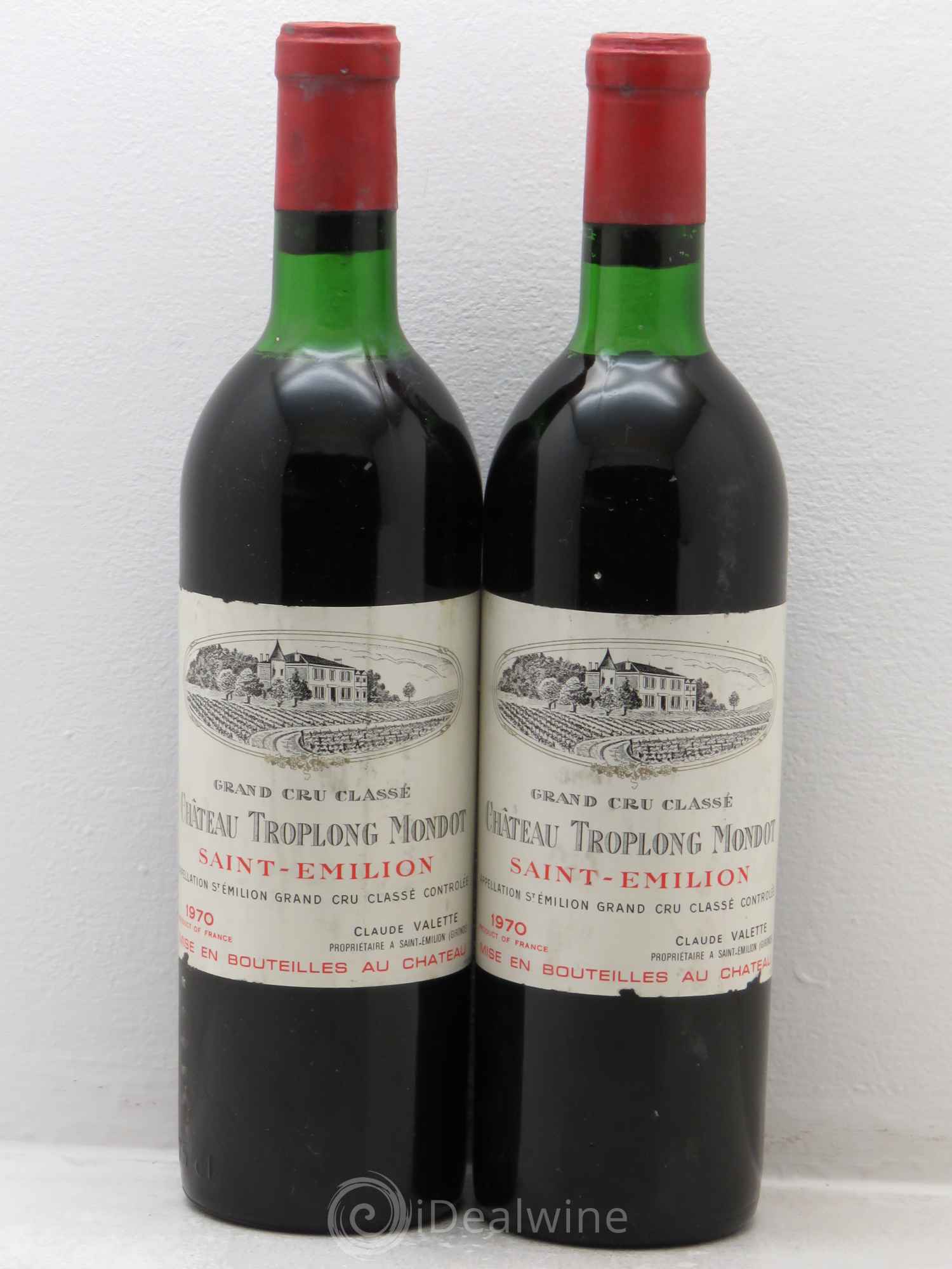 Château Troplong Mondot 1er Grand Cru Classé B 1970 - Lot de 2 bouteilles - 0