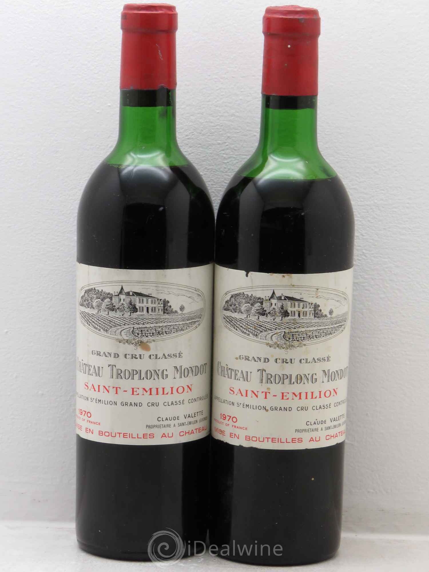 Château Troplong Mondot 1er Grand Cru Classé B 1970 - Lot de 2 bouteilles - 0