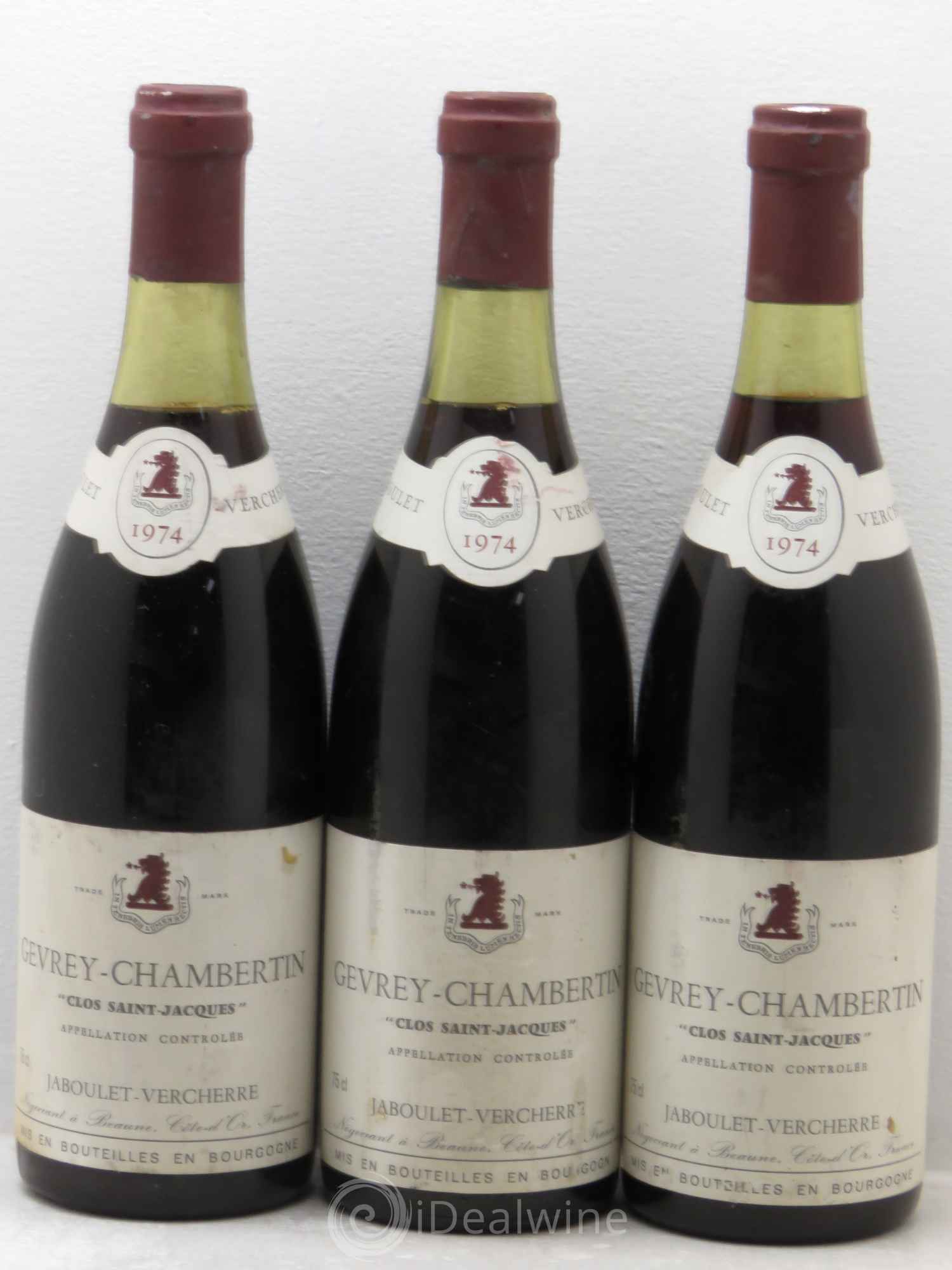 Gevrey-Chambertin 1er Cru 1974 - Lot de 3 bouteilles - 0