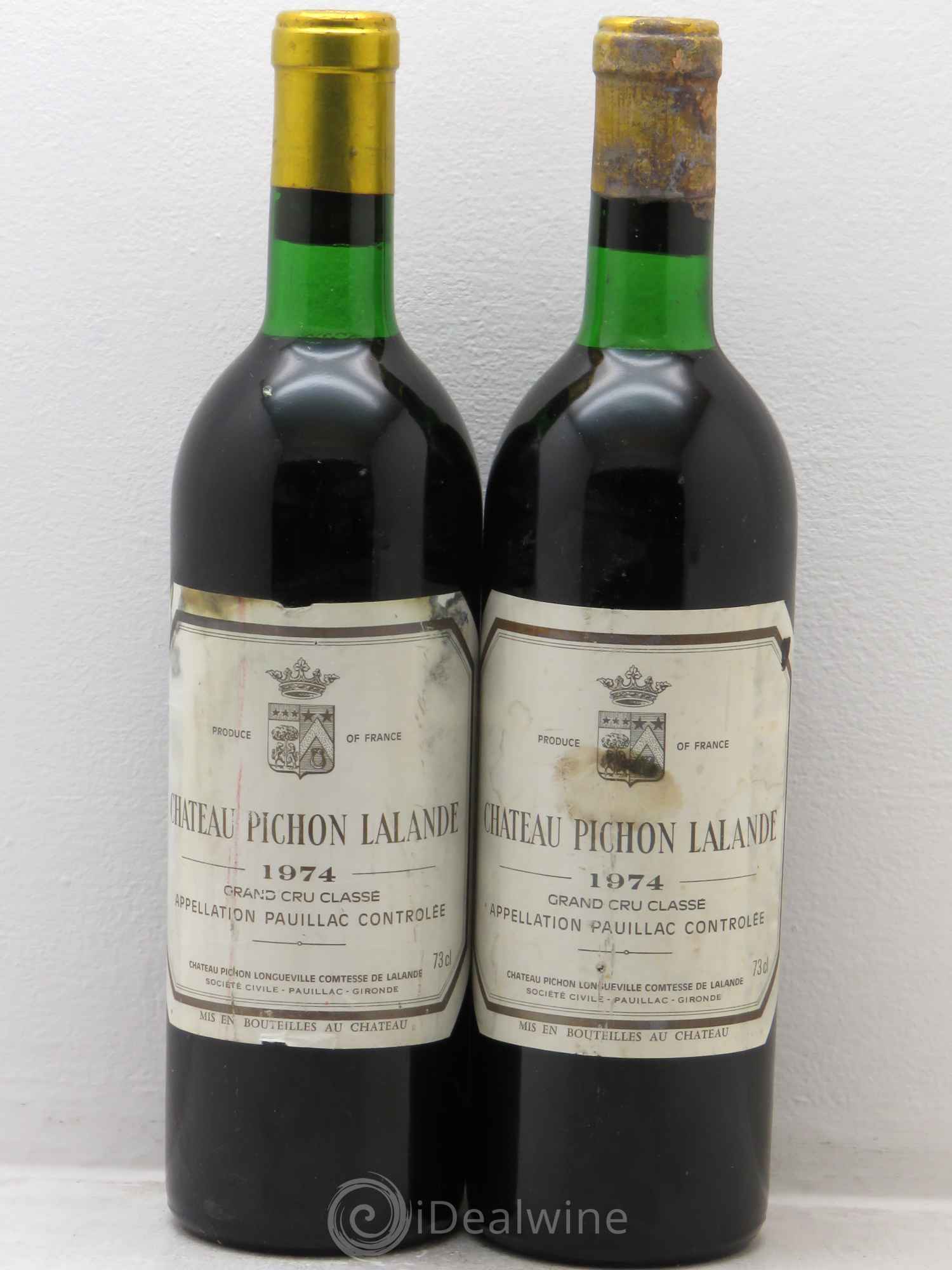 Château Pichon Longueville Comtesse de Lalande 2ème Grand Cru Classé 1974 - Lot de 2 bouteilles - 0
