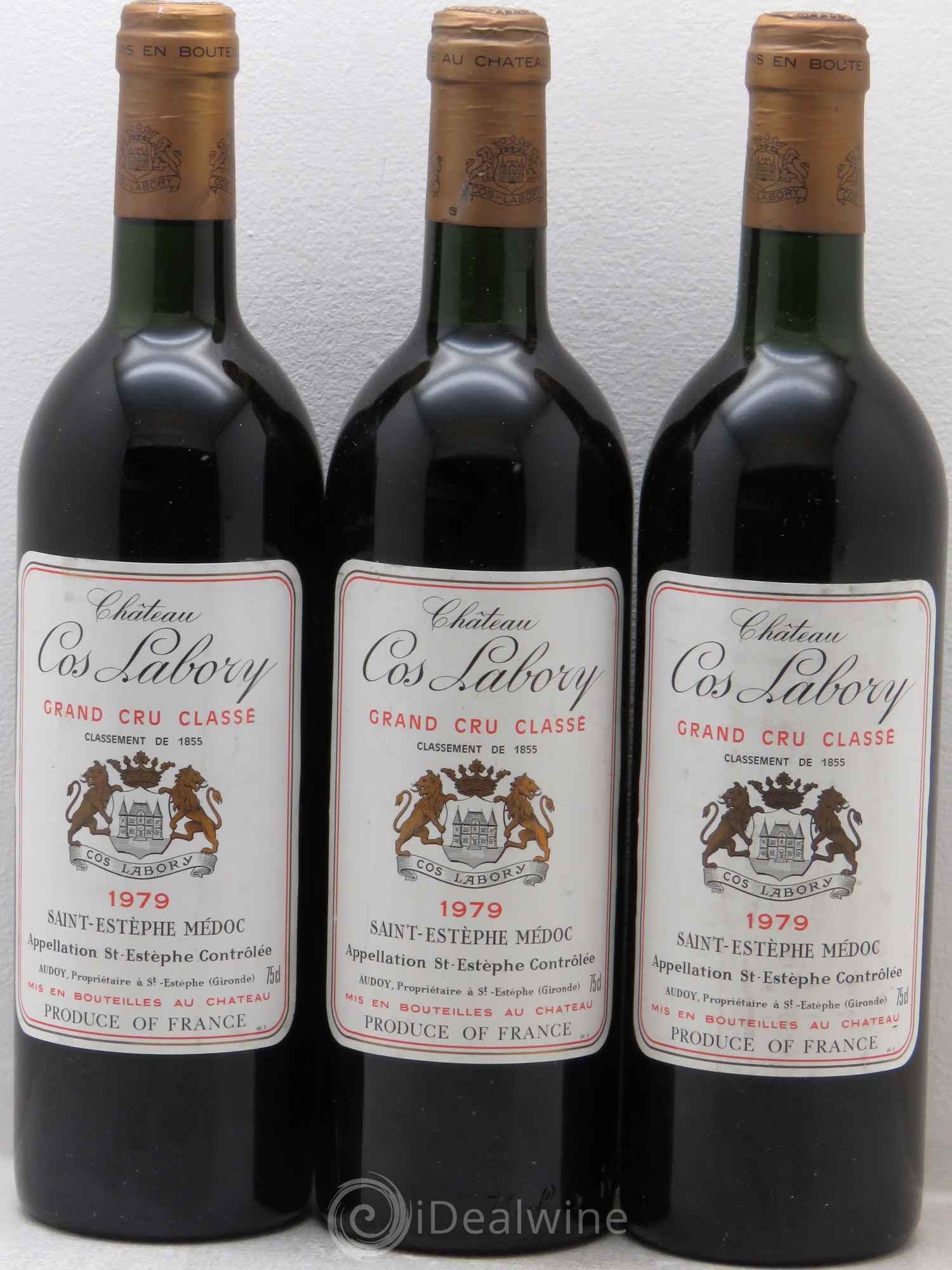 Château Cos Labory 5ème Grand Cru Classé 1979 - Lot de 3 bouteilles - 0