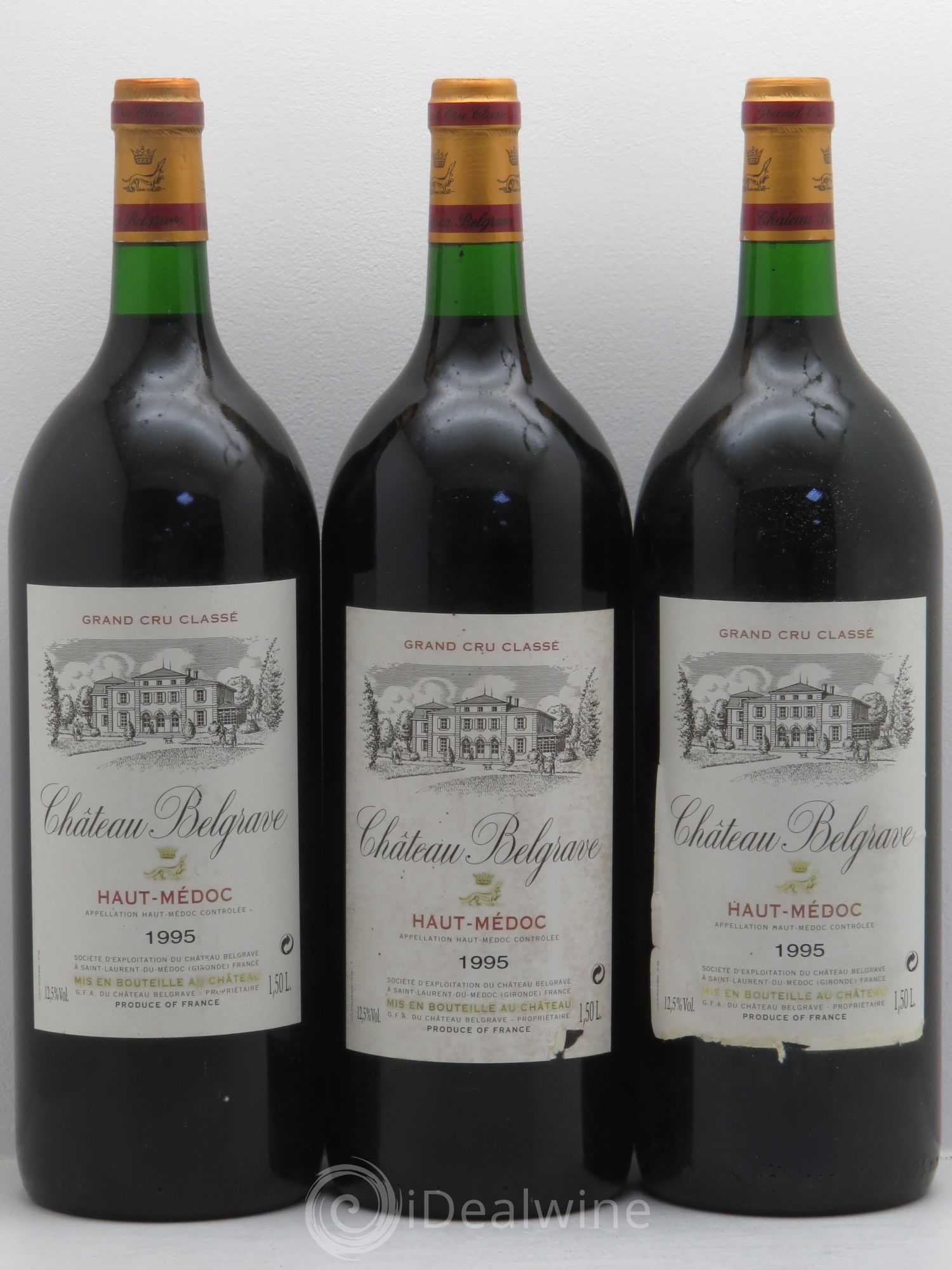 Château Belgrave 5ème Grand Cru Classé 1995 - Lot de 3 magnums - 0