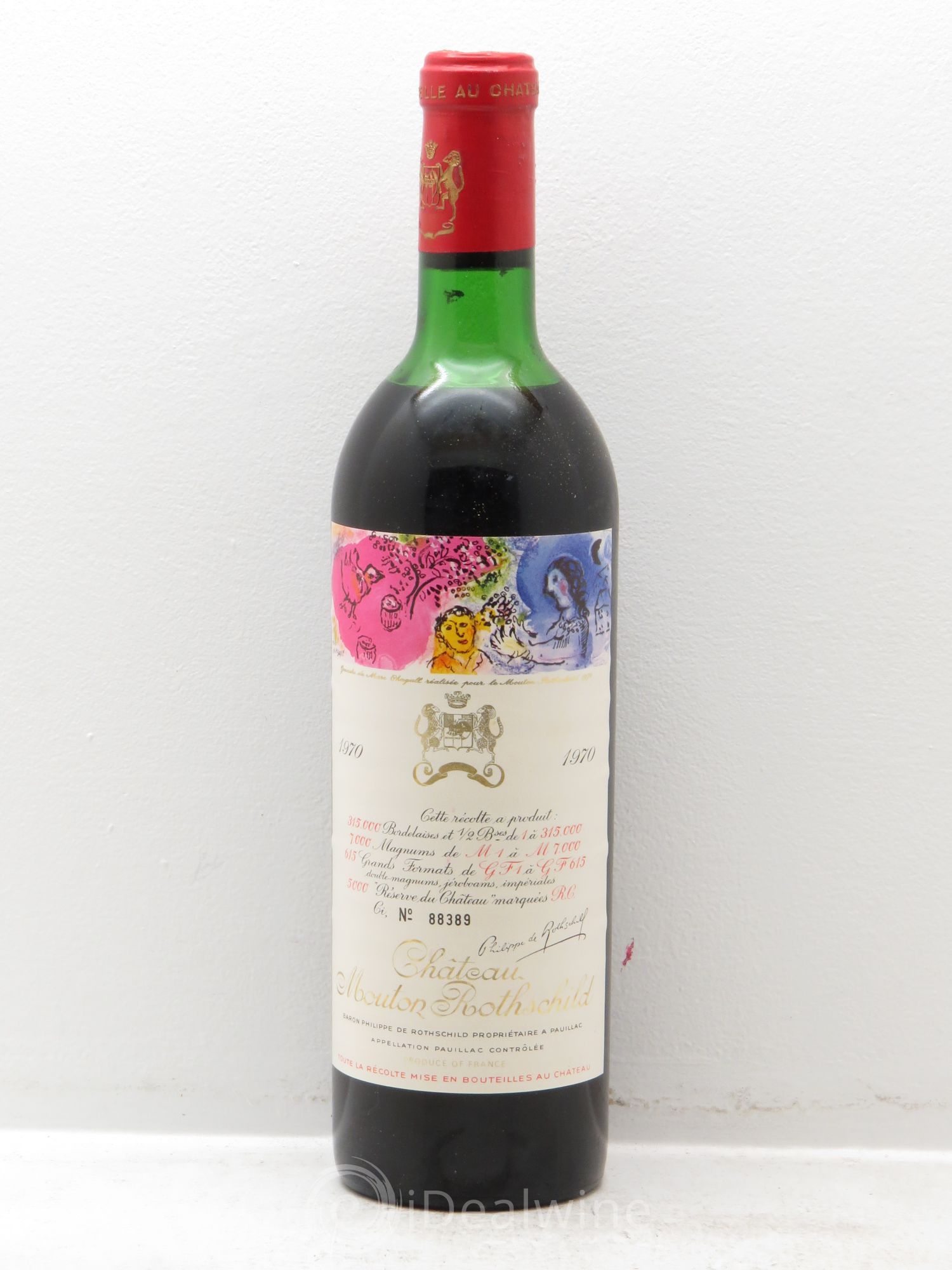Château Mouton Rothschild 1er Grand Cru Classé 1970 - Lot de 1 bouteille - 0