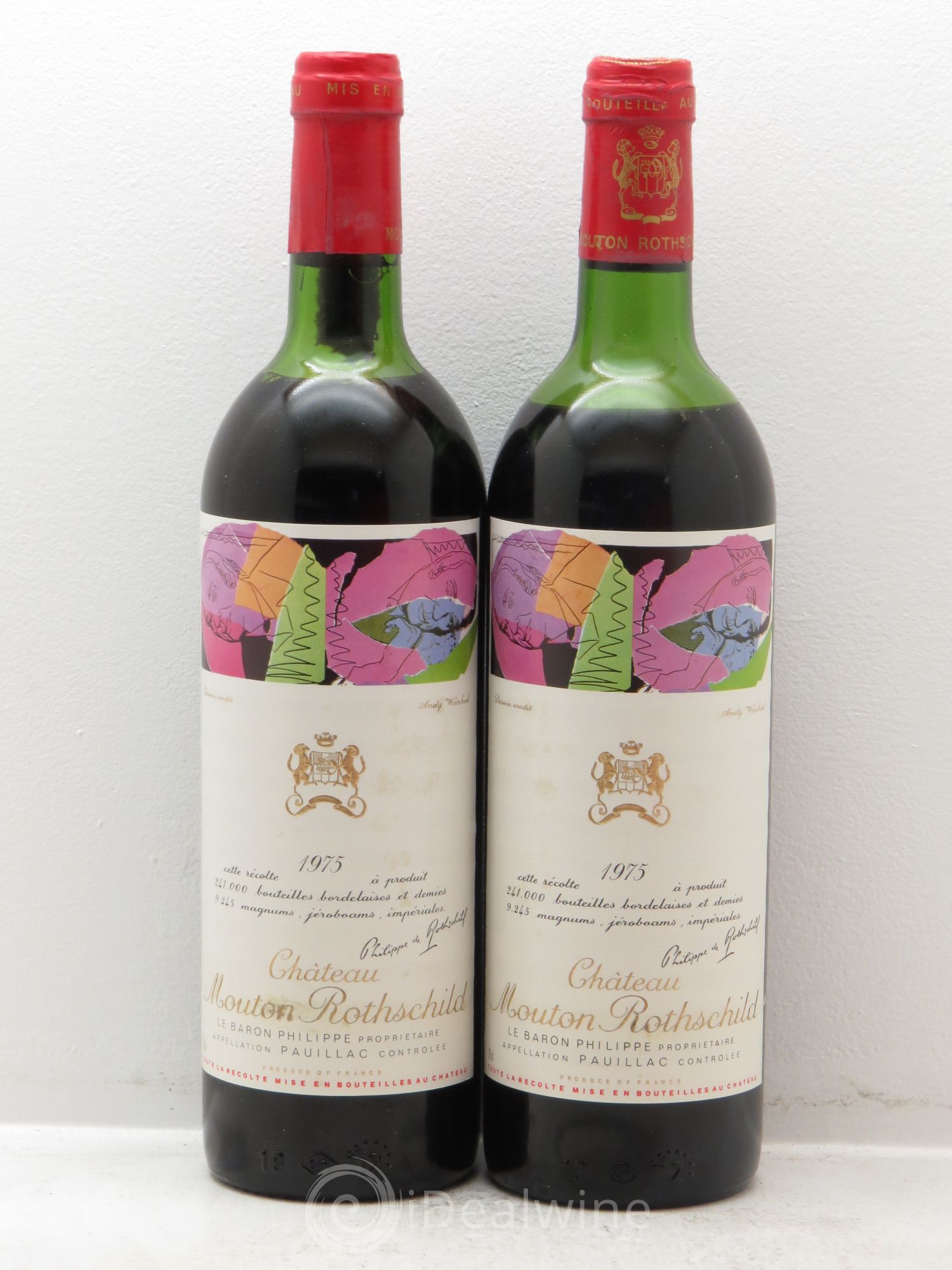 Château Mouton Rothschild 1er Grand Cru Classé 1975 - Lot de 2 bouteilles - 0