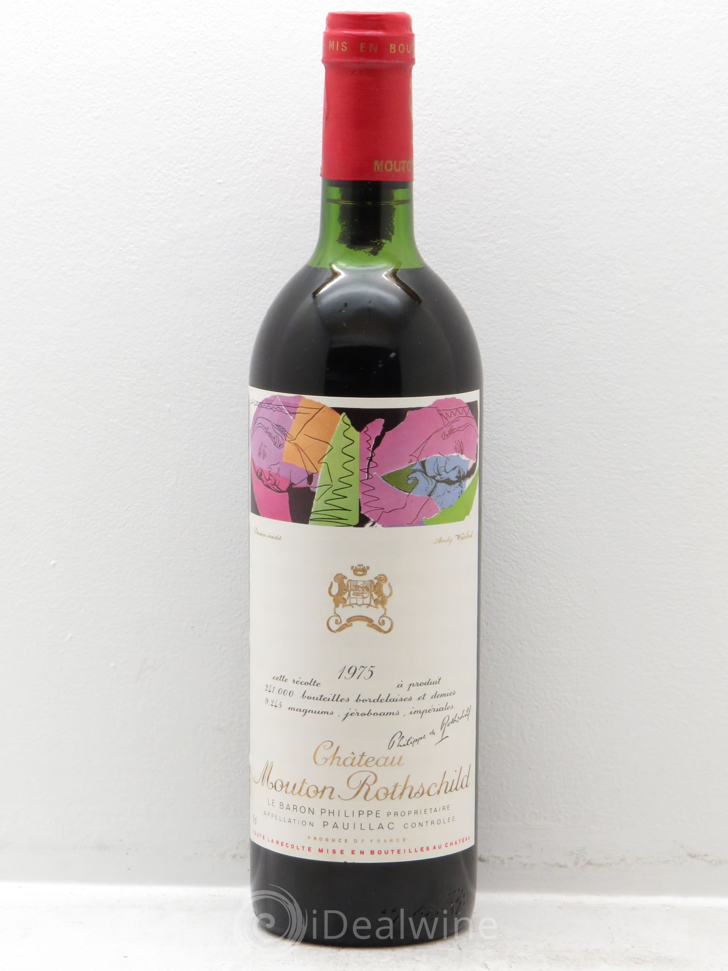 Château Mouton Rothschild 1er Grand Cru Classé 1975 - Lot de 1 bouteille - 0