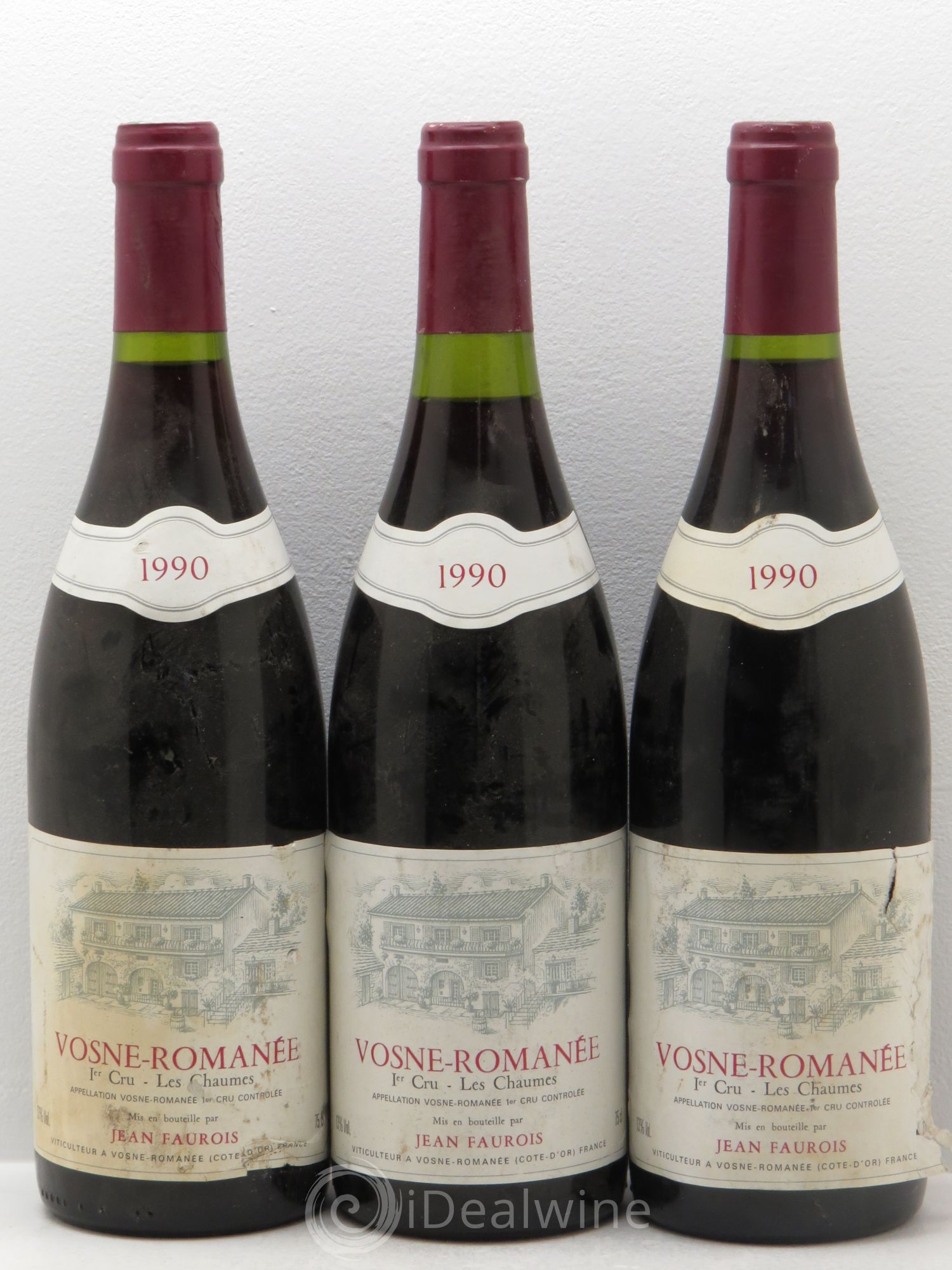 Vosne-Romanée 1er Cru Jean Faurois 1990 - Lot de 3 bouteilles - 0