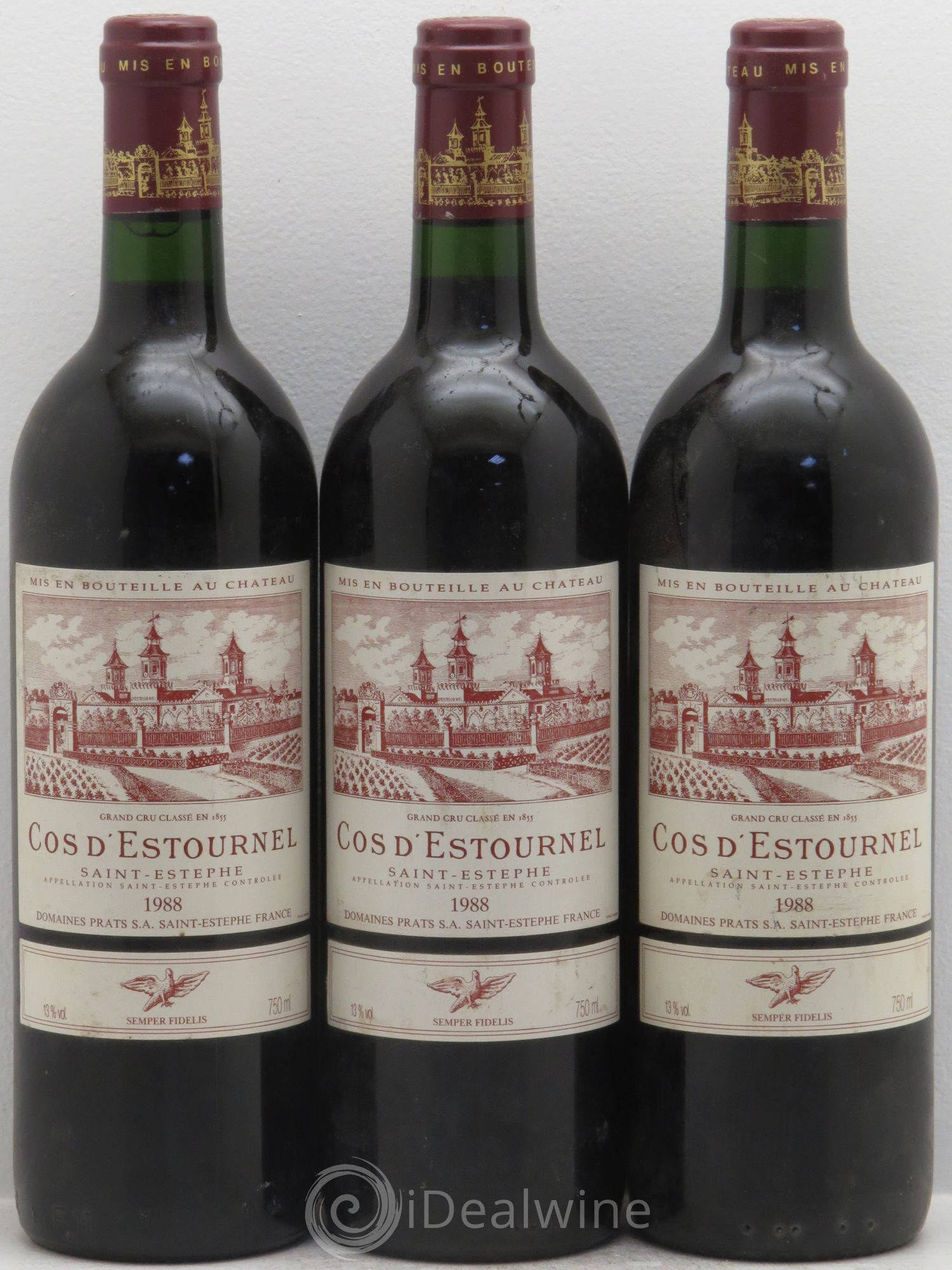 Cos d'Estournel 2ème Grand Cru Classé 1988 - Lot de 3 bouteilles - 0