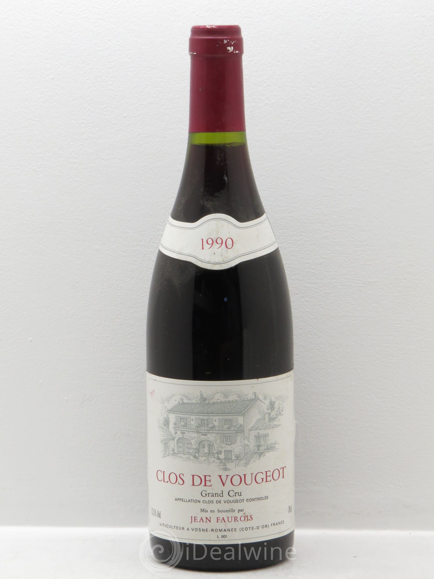 Clos de Vougeot Grand Cru Jean Faurois 1990 - Lot de 1 bouteille - 0