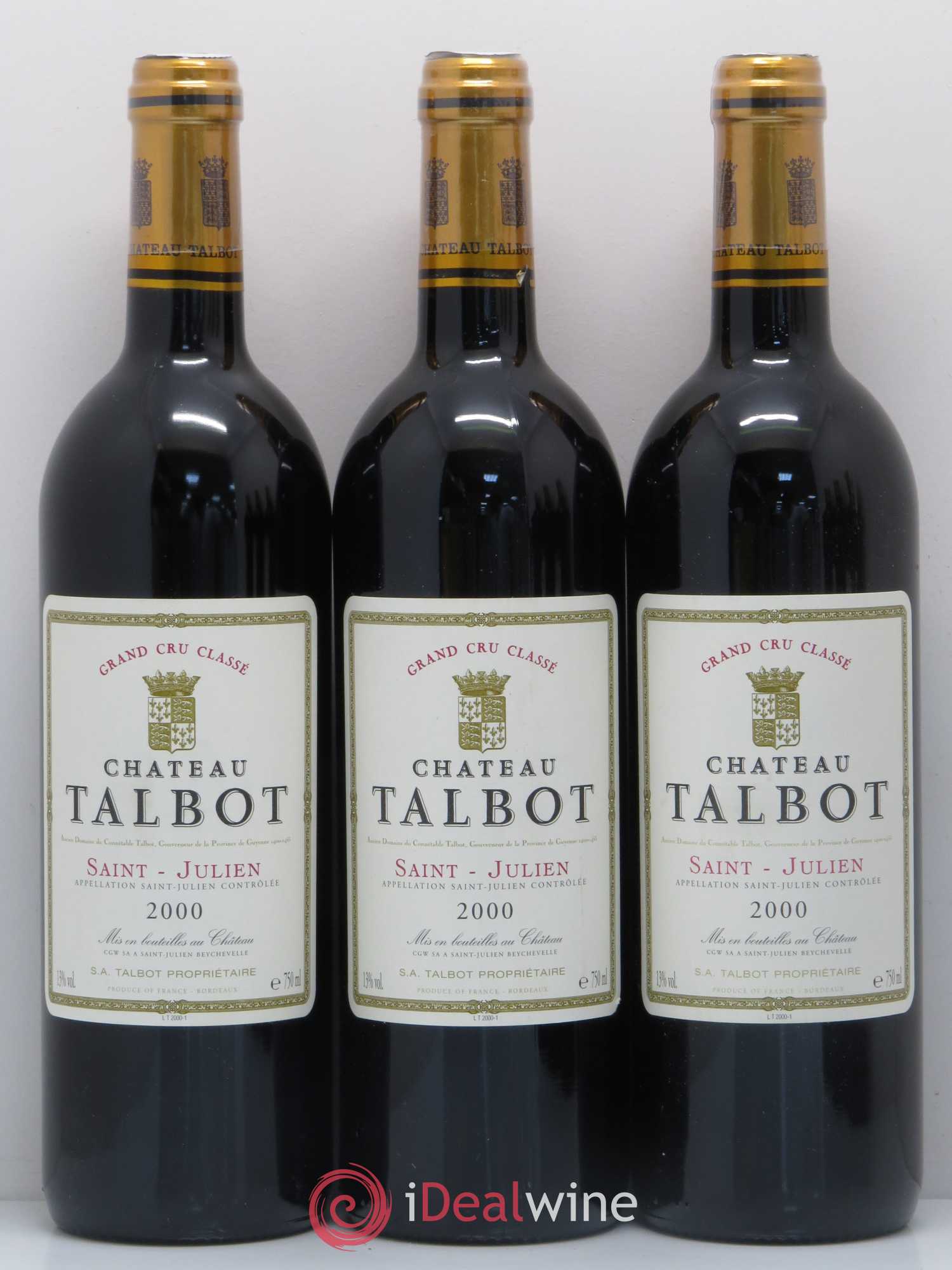 Château Talbot 4ème Grand Cru Classé 2000 - Lot de 6 bouteilles - 1
