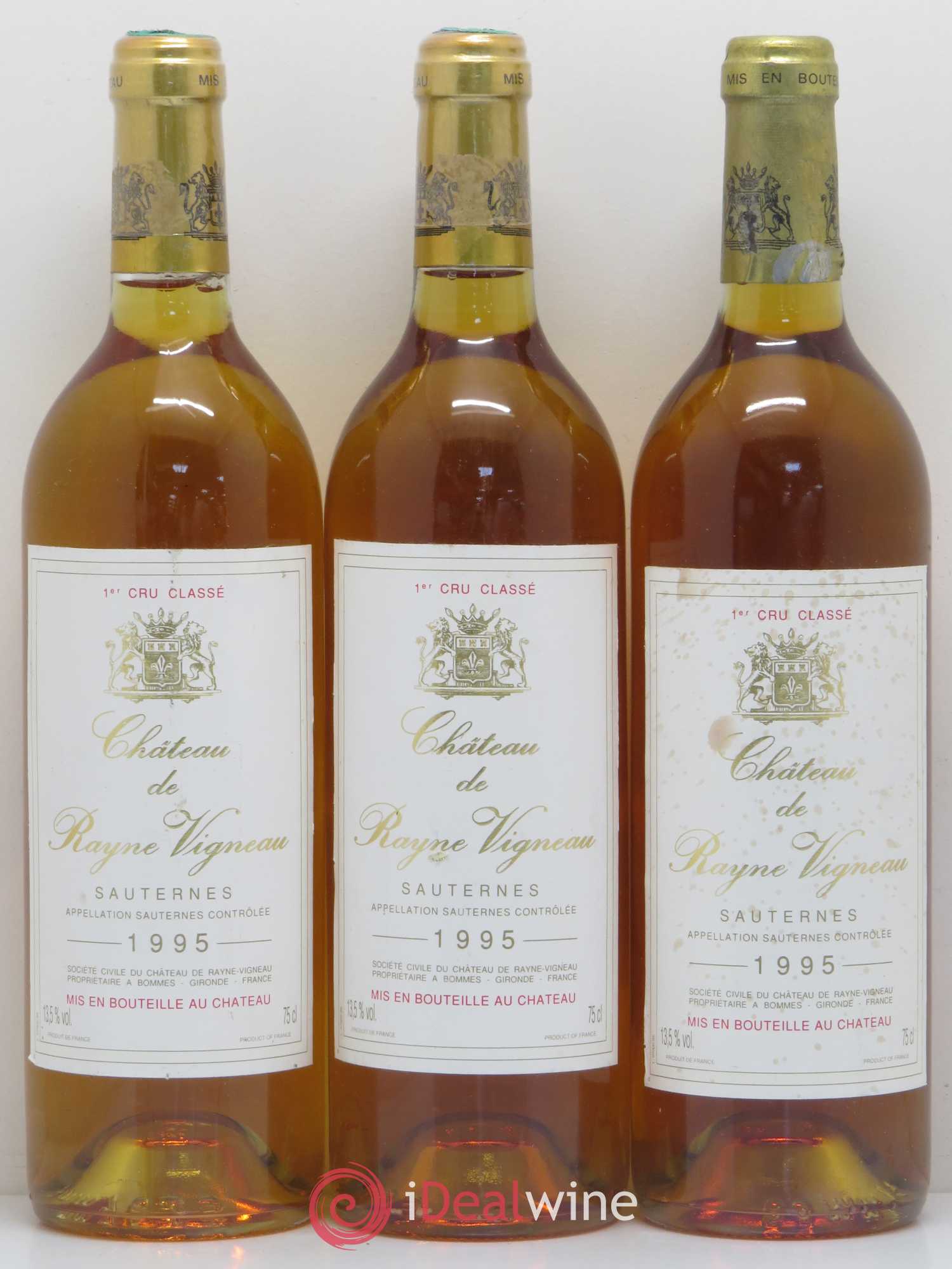 Château de Rayne Vigneau 1er Grand Cru Classé 1995 - Lotto di 3 bottiglie - 0