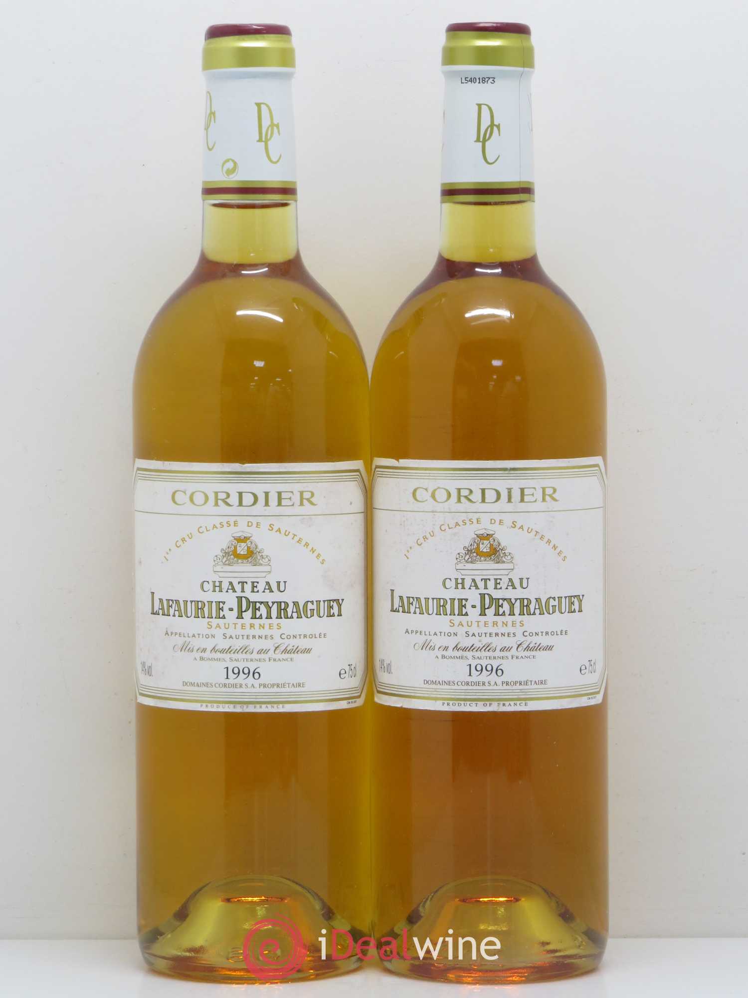 Château Lafaurie-Peyraguey 1er Grand Cru Classé 1996 - Lotto di 2 bottiglie - 0